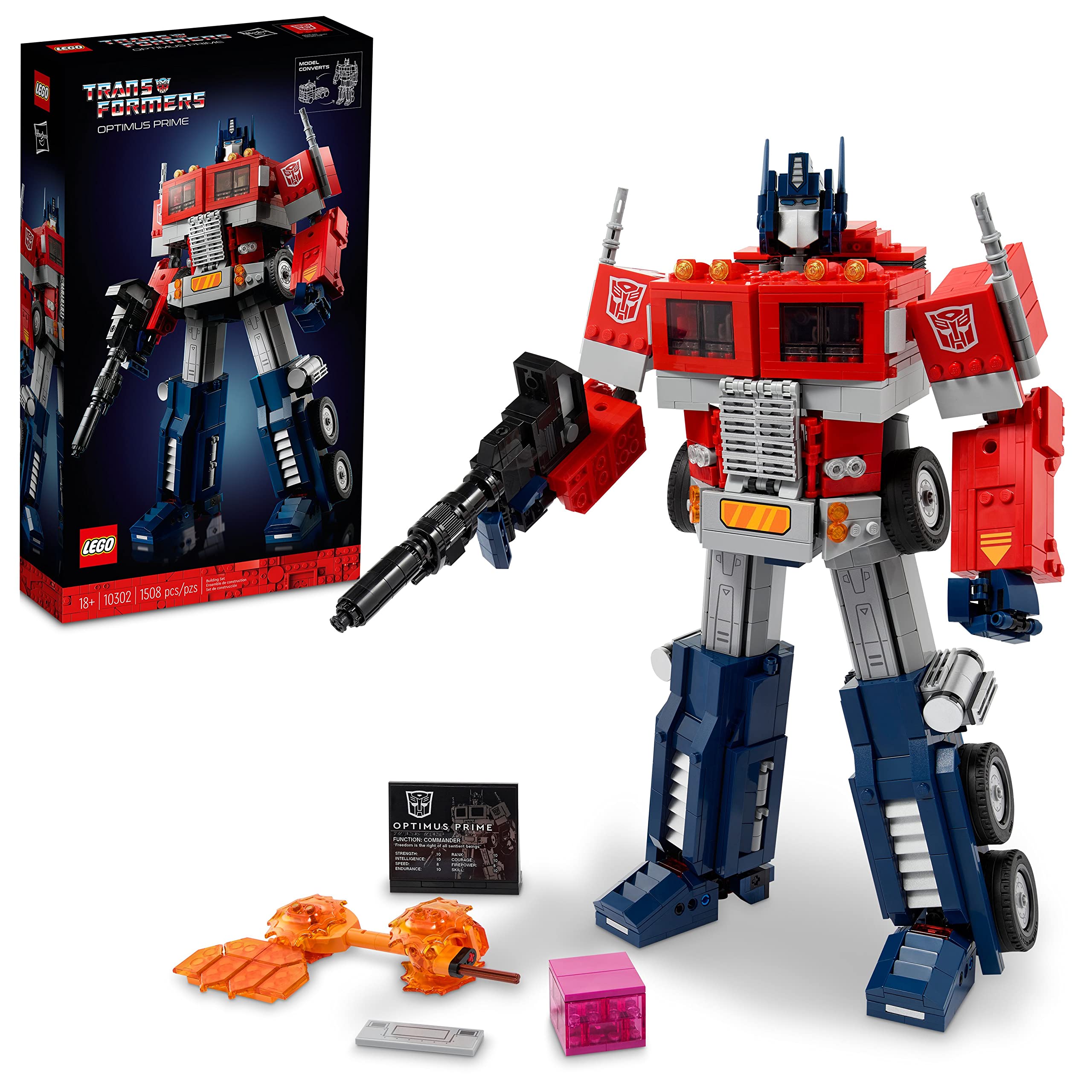 LEGO Icons Optimers Prime 10302 Transformers Building Set - Collectible 2-in-1 Robot & Truck Model Kit for Adults | Perfect for Display, Play & Gift | Home Decor, Office Display & Fan Collection