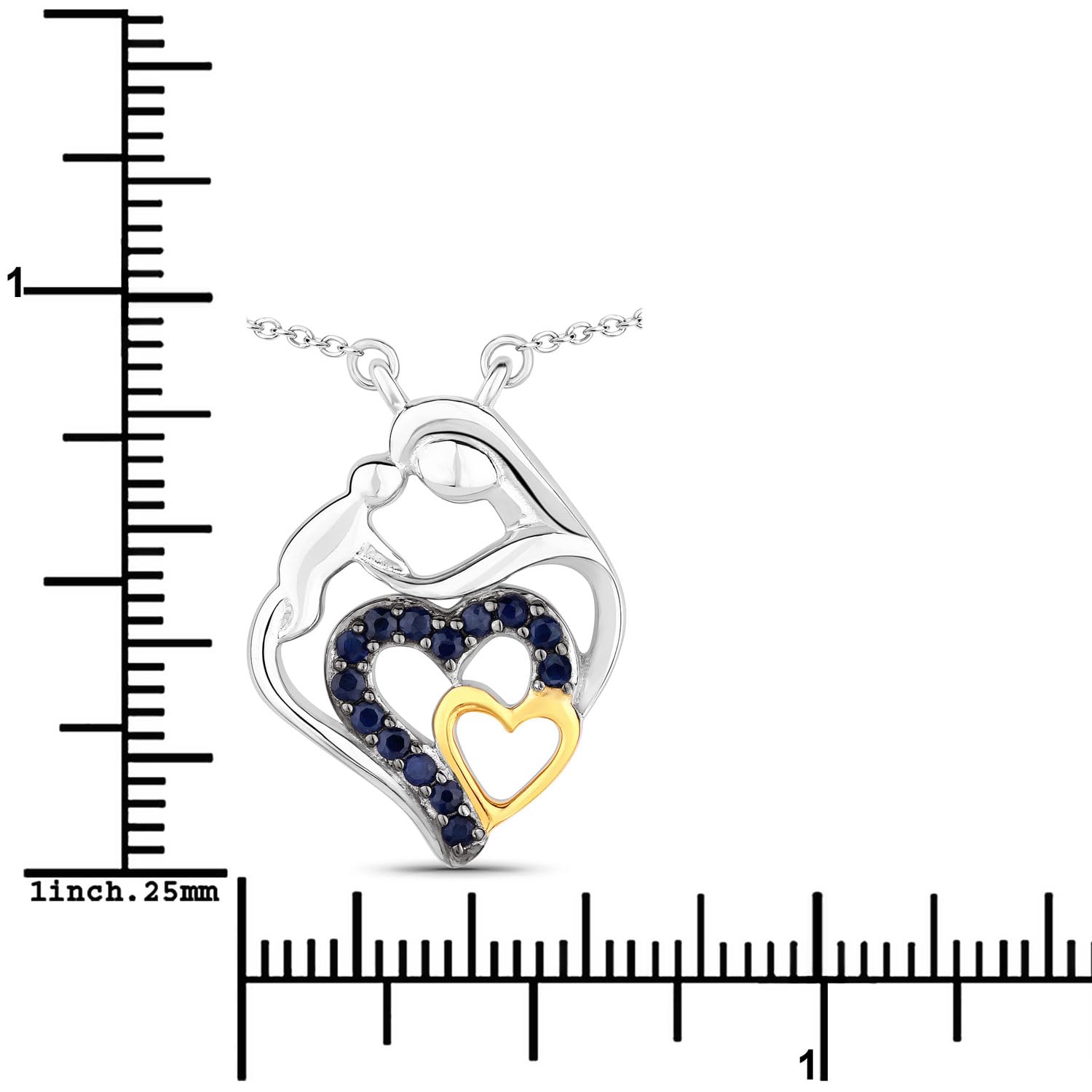Authentic Sapphire Heart Pendant Necklace for Mom - Elegant Gift for Mother's Day, Birthday & Anniversary | Perfect for Special Occasions & Everyday Wear