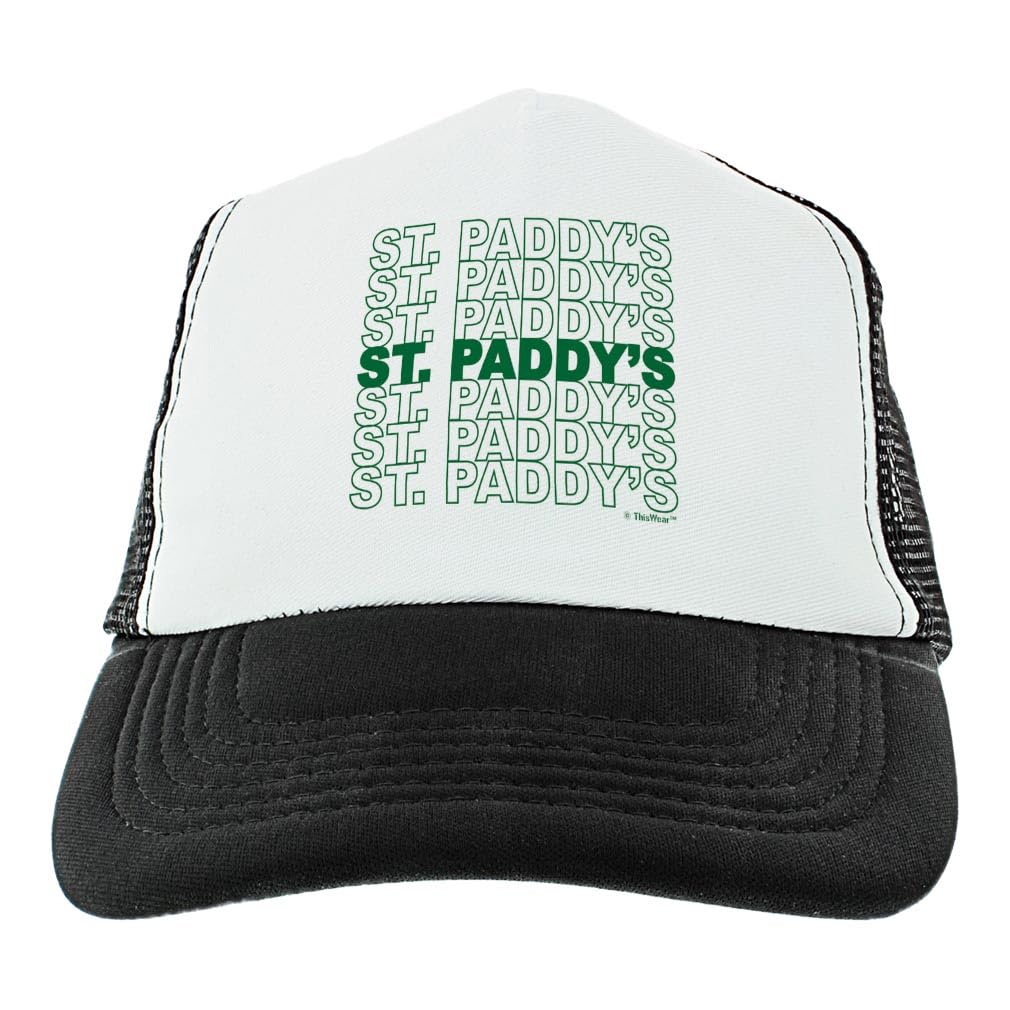 St. Patrick's Day Party Hats - Set of 4 Lucky Snapback Trucker Hats with Irish Word Art | Perfect for St. Paddy's Day Celebrations, Parades & Themed Parties
