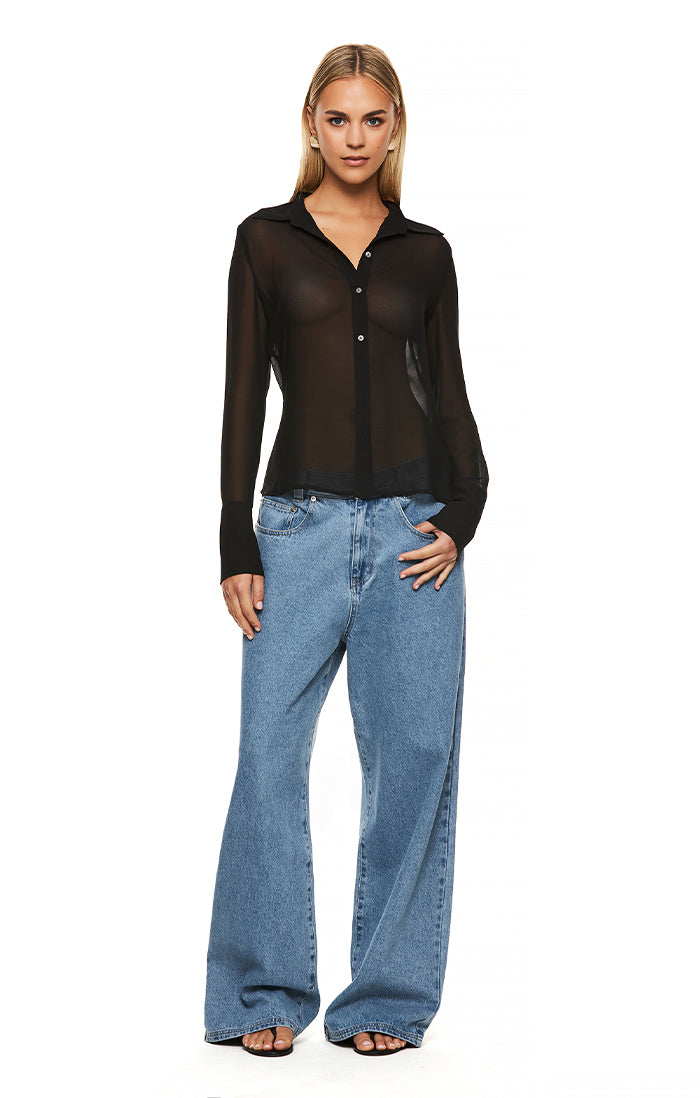 THE MAGDA BLACK SHIRT - Premium Women's Fashion Top for Casual & Office Wear | Stylish Everyday Blouse for Work & Social Events