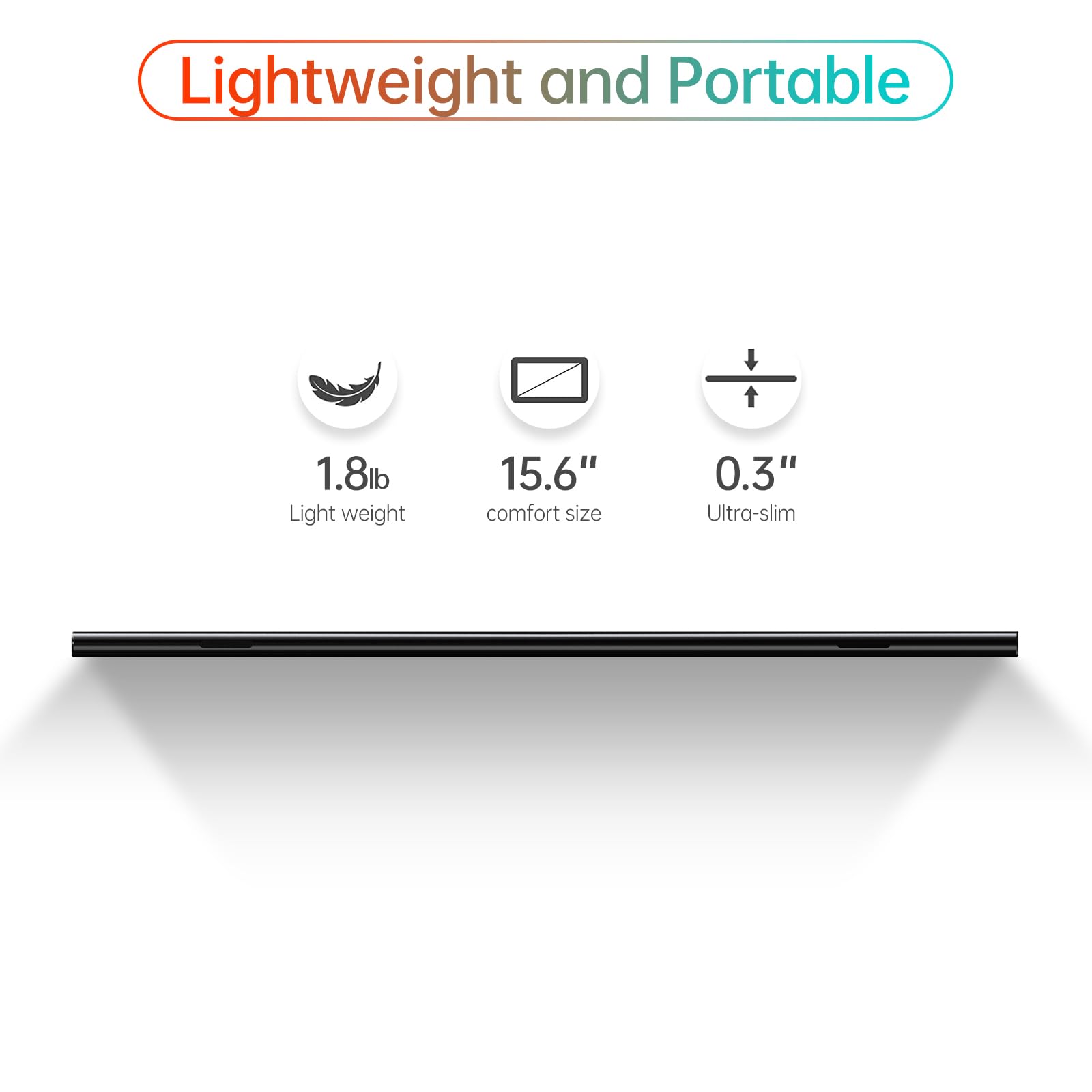 WGK 15.6 Inch 4K UHD Portable Monitor - 3840×2160 IPS Screen with 100% sRGB, USB-C & HDMI, Built-in Speakers for Laptop, MacBook, Gaming (PS5/PS4/Xbox) - Perfect for Work, Travel & Home Entertainment
