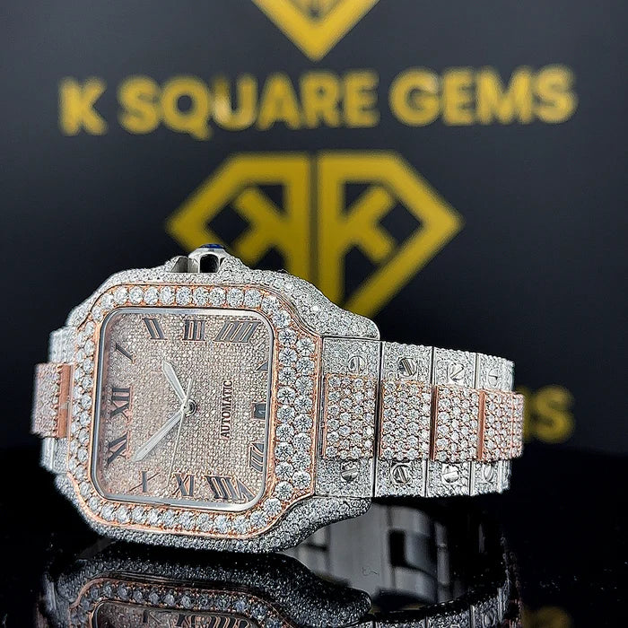 Luxury Moissanite Diamond Iced Out Hip Hop Men's Wristwatch - Customizable Dial & Unique Design - Perfect for Gifts, Parties, and Fashion Statements