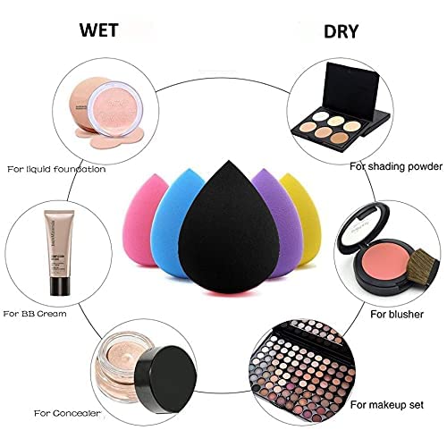 Professional Makeup Sponge for Foundation & Powder - Bodytech Beauty Blender Puff, Multi-Colored Cosmetic Sponge for Flawless Blending | Perfect for Liquid, Cream & Powder Makeup Application