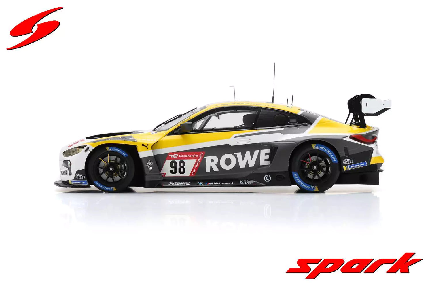 1:18 Scale BMW M4 GT3 No.98 ROWE RACING Diecast Model Car - 2nd Place 24H Nürburgring 2023 - Collectible Racing Car for Display & Gifts