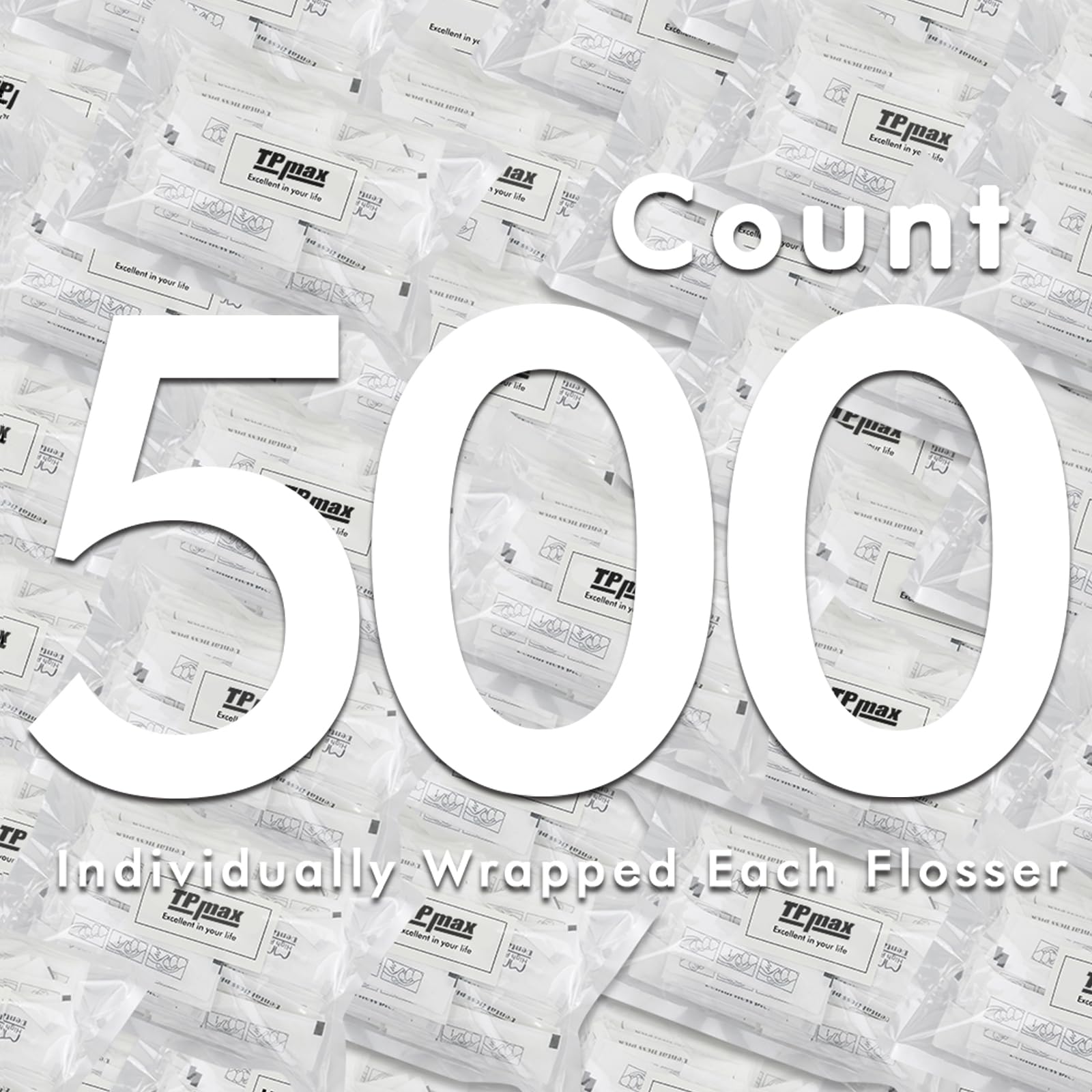 500 Count Individually Wrapped Dental Floss Picks - Flat Wire Teeth Cleaners for Travel, Office & Home Use | Oral Care Essentials for Fresh Breath & Healthy Gums