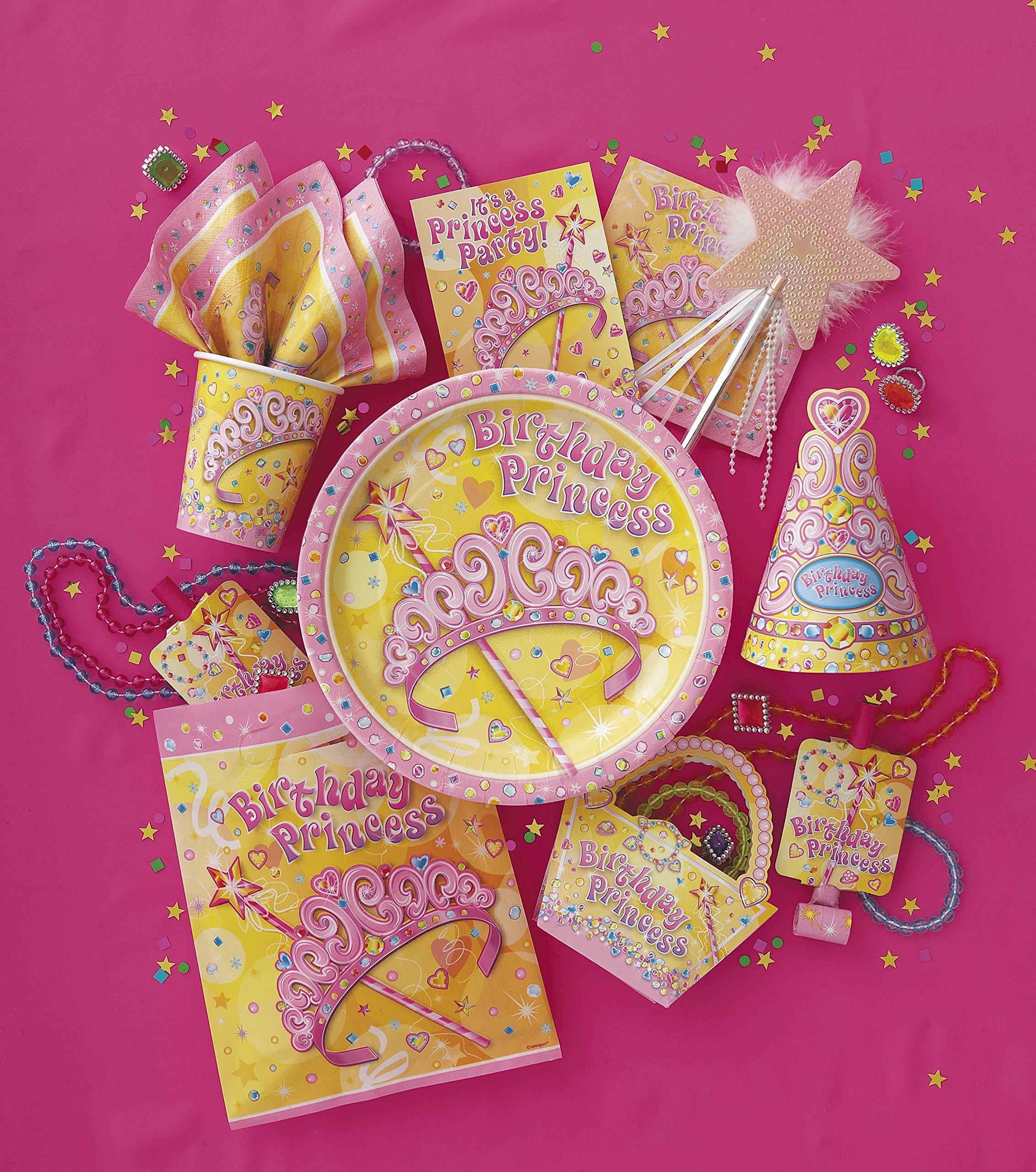 Pretty Princess Party Plates - 8 Pack Disposable Birthday Dinnerware for Girls, Princess Theme Party Supplies - Perfect for Birthday Celebrations, Baby Showers & Tea Parties