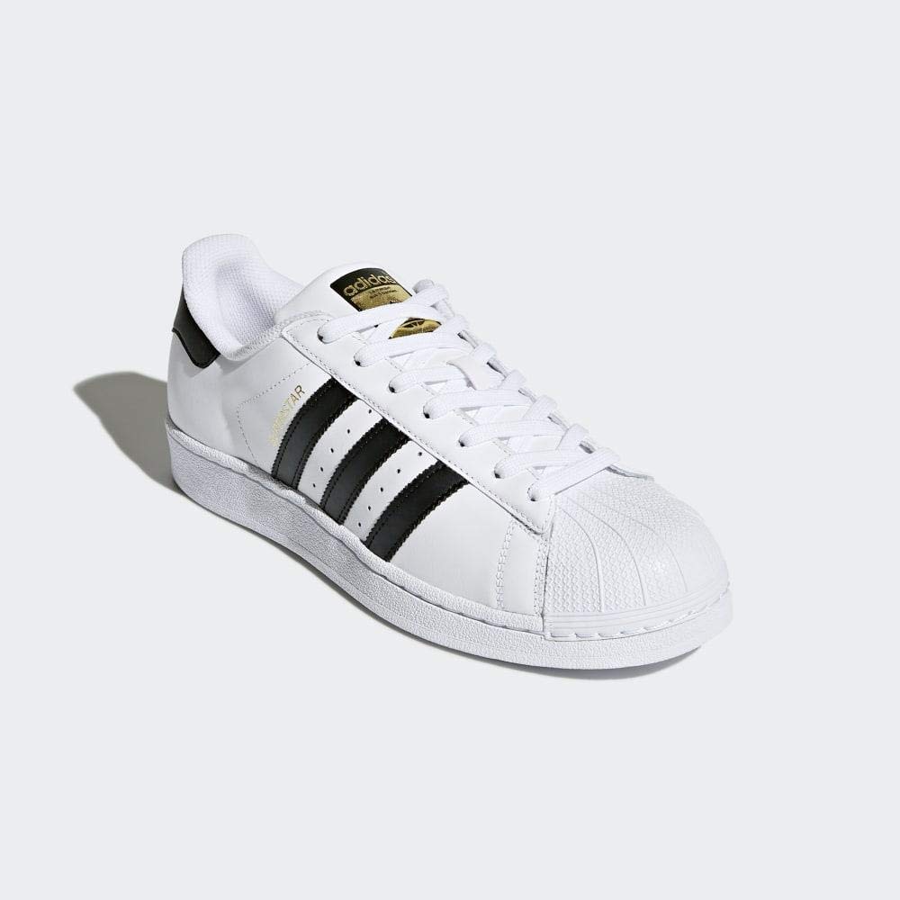 Adidas Superstar Unisex Sneakers - White/Black Basketball Shoes for Men & Women - Size 10.5 UK (45 1/3 EU) - Perfect for Casual Wear, Street Fashion & Sports Activities