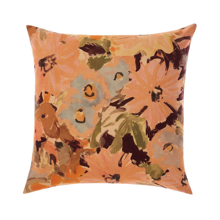 Fergie Peony Printed Square Throw Pillow - Decorative Cushion for Sofa, Bed & Home Decor