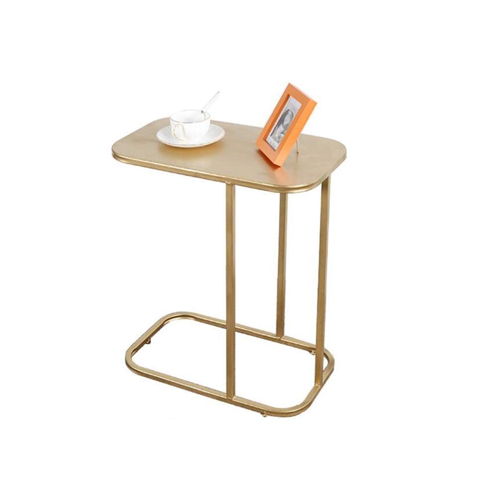 XIAOYAN Gold End Table - Iron Art Sofa Side Table for Living Room, Perfect for Displaying Photo Albums & Green Plants | Elegant Home Decor & Small Space Solution