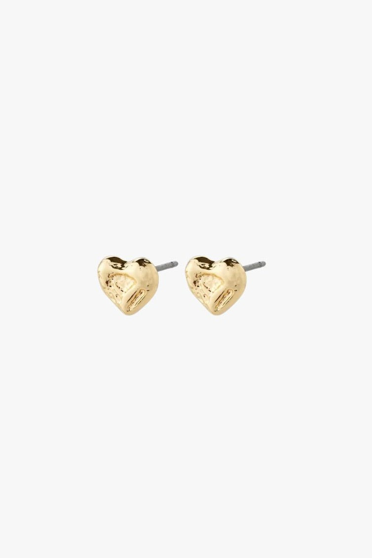 Arlet Heart Gold Stud Earrings - 14K Solid Gold Minimalist Heart Earrings for Women, Perfect for Valentine's Day Gifts, Anniversary, Birthday & Everyday Wear