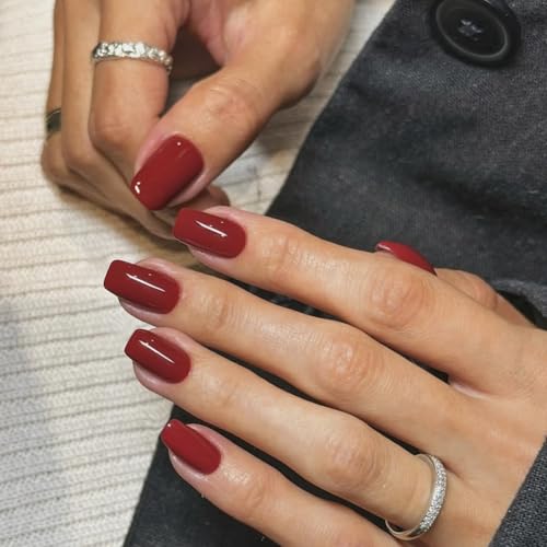 square glossy wine red