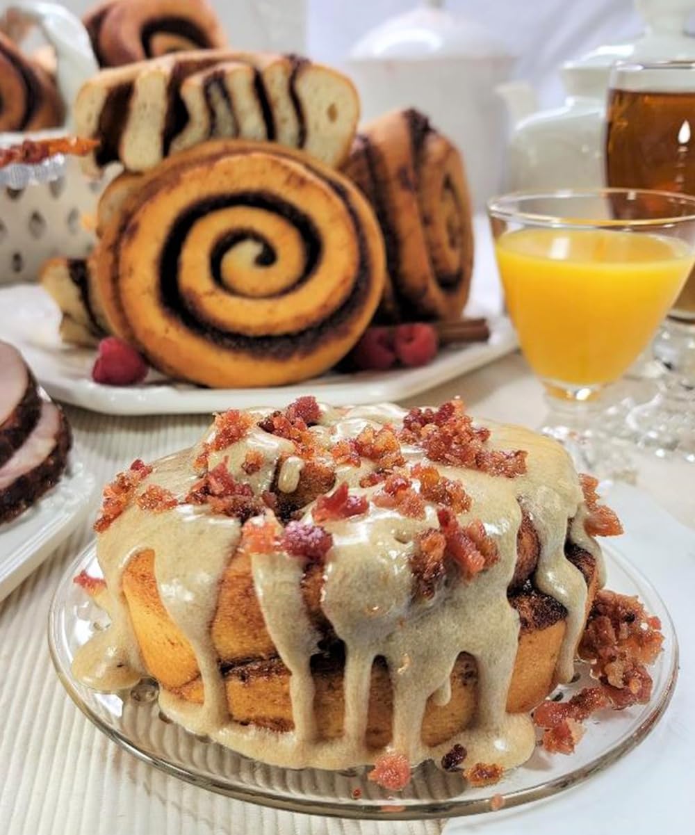 Gourmet Maple Bacon Cinnamon Rolls - Pack of 12 (6 oz Each) | Fresh Baked Breakfast Pastries, Sweet & Savory Treats for Brunch, Office Snacks or Holiday Gifts