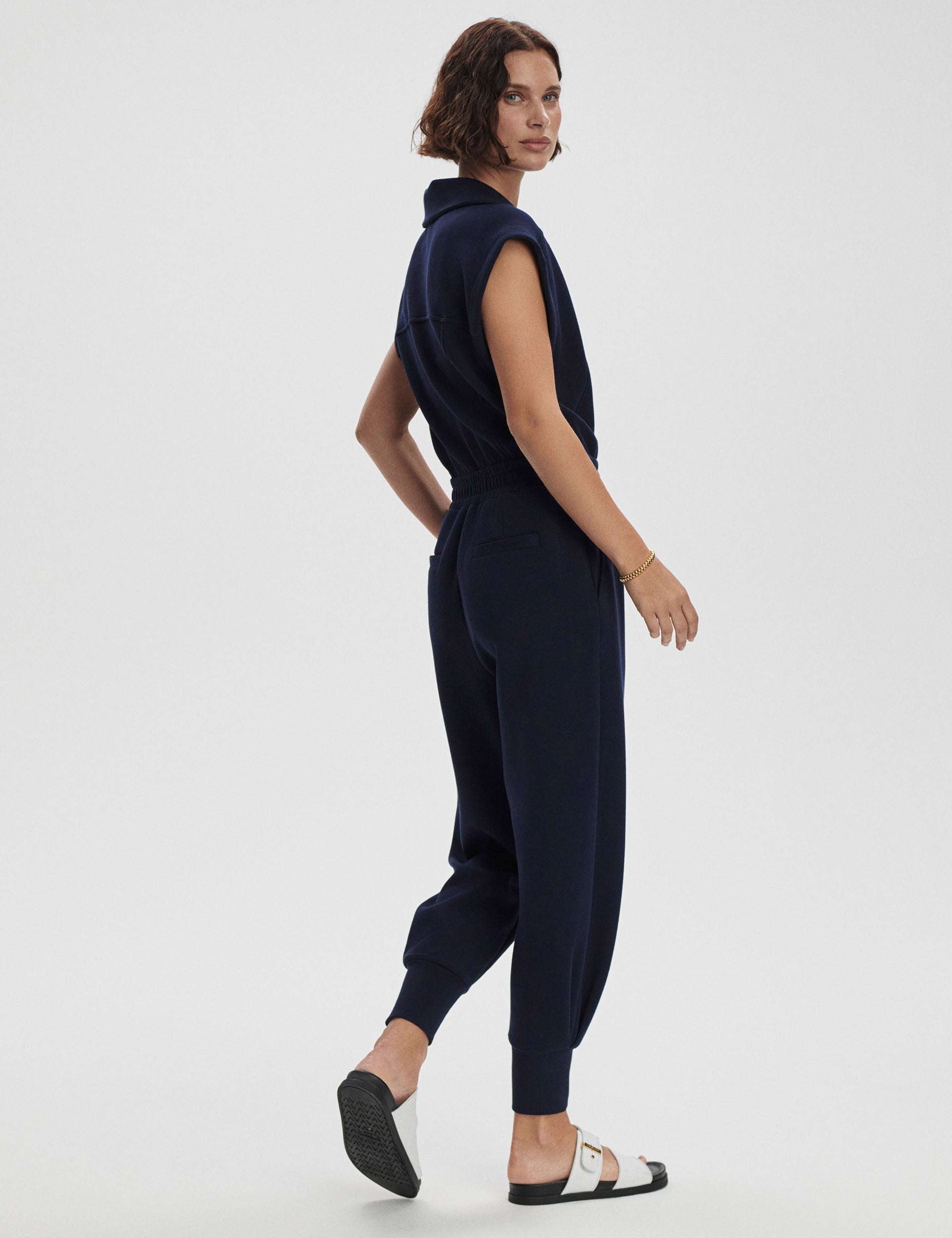 Monica Women's Navy Blue Jumpsuit - Stylish One Piece Romper for Casual Outings, Parties & Summer Wear