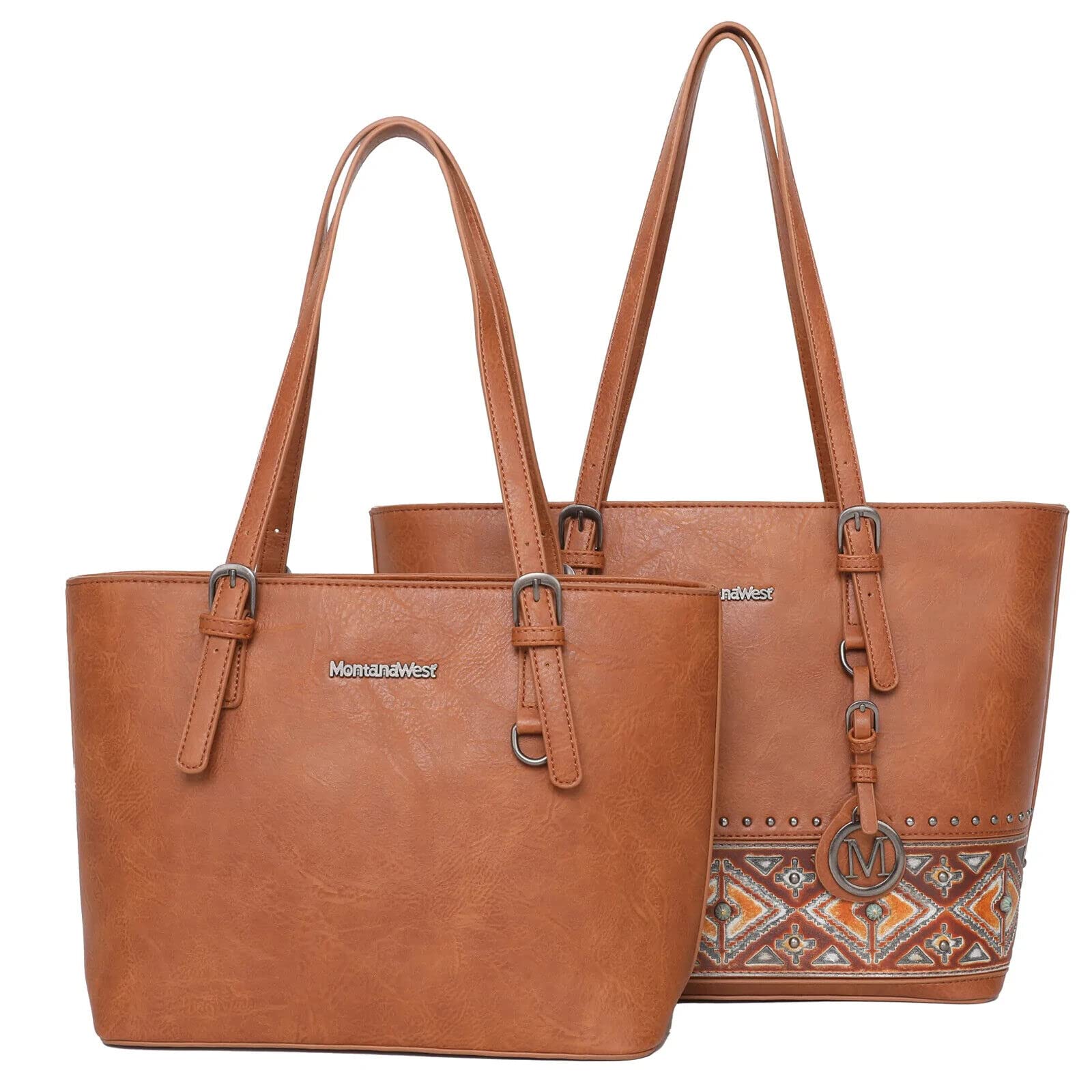 Aztec Concealed Carry Purse & Shoulder Bag Tote 2-Piece Set - Stylish CCW Handbag for Women with Hidden Gun Pocket - Perfect for Everyday Carry, Travel & Self Defense