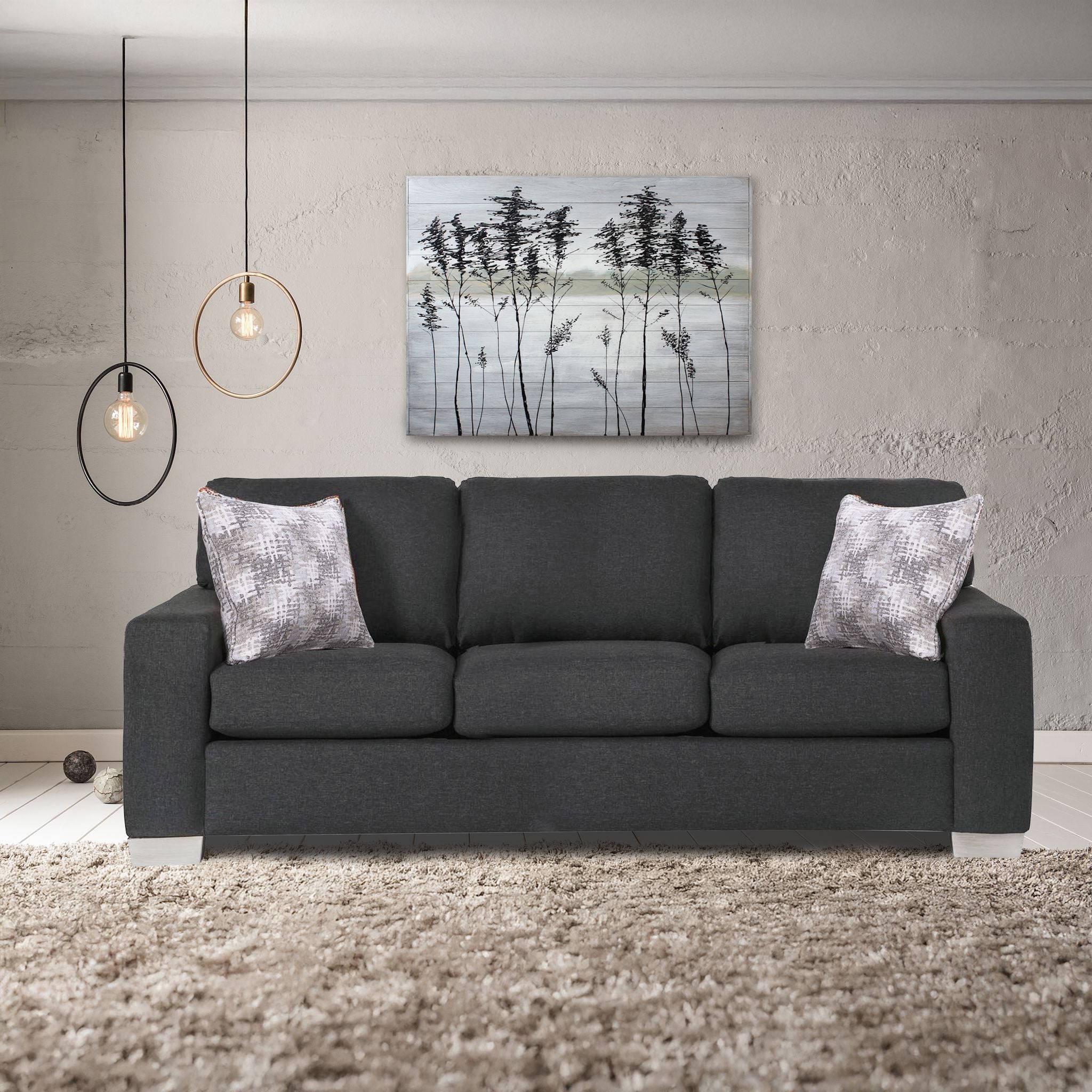 Alessandra Grande Graphite Sofa - Modern Sectional Couch for Living Room, Lounge & Family Room | Comfortable & Stylish Home Furniture
