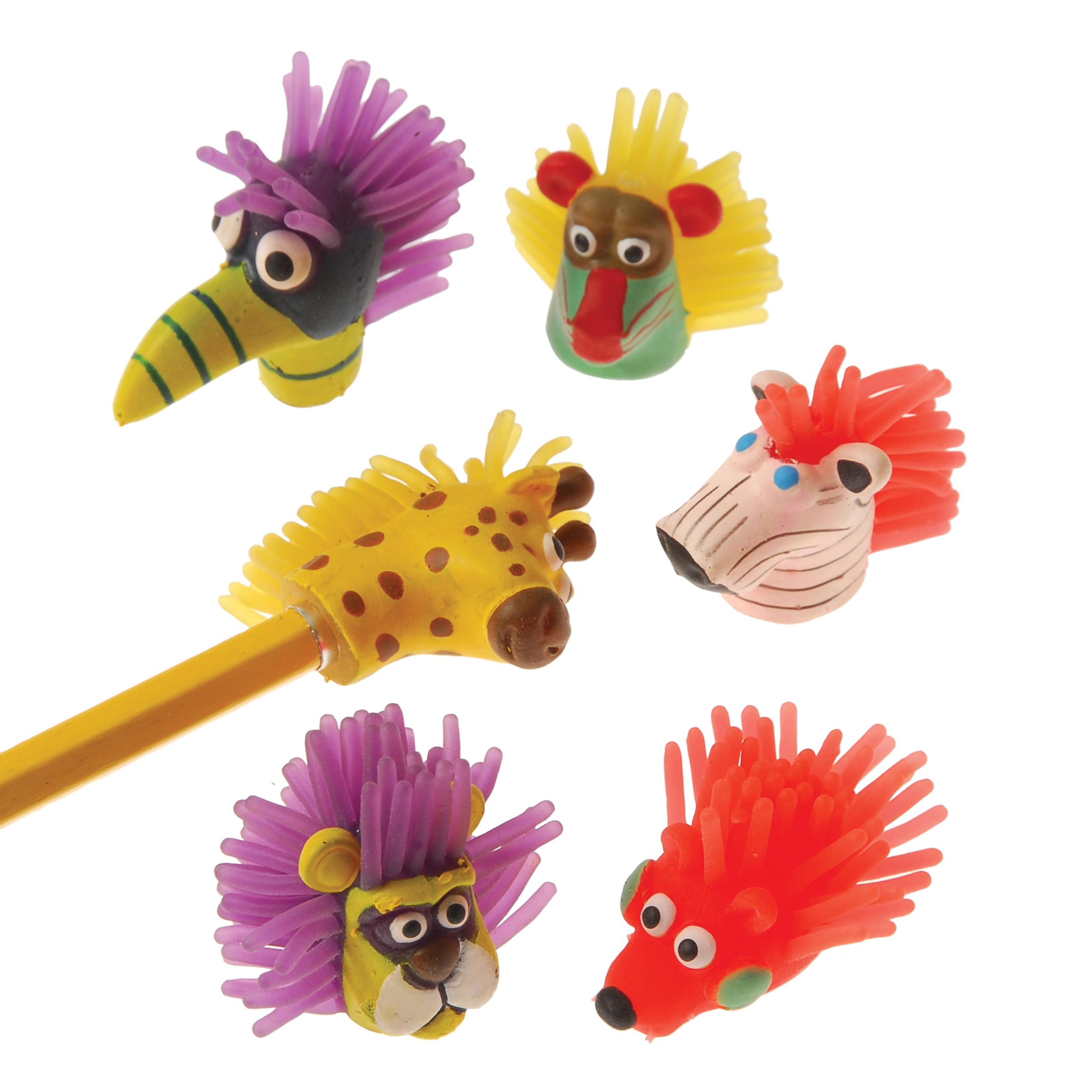 U.S. Toy 2152 Wild Animal Pencil Toppers - Fun Animal-Shaped Pencil Erasers for Kids School Supplies & Classroom Rewards - Perfect for Arts & Crafts, Homework Motivation & Teacher Gifts