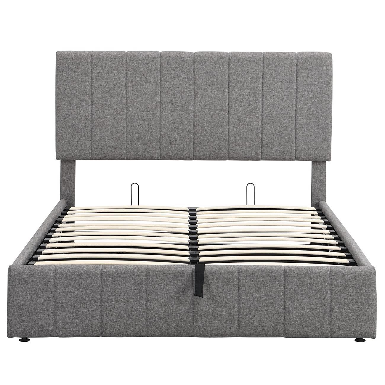 Gas Lift Storage Bed Frame with Headboard - Gray, for Kids Teens Adults Bedroom