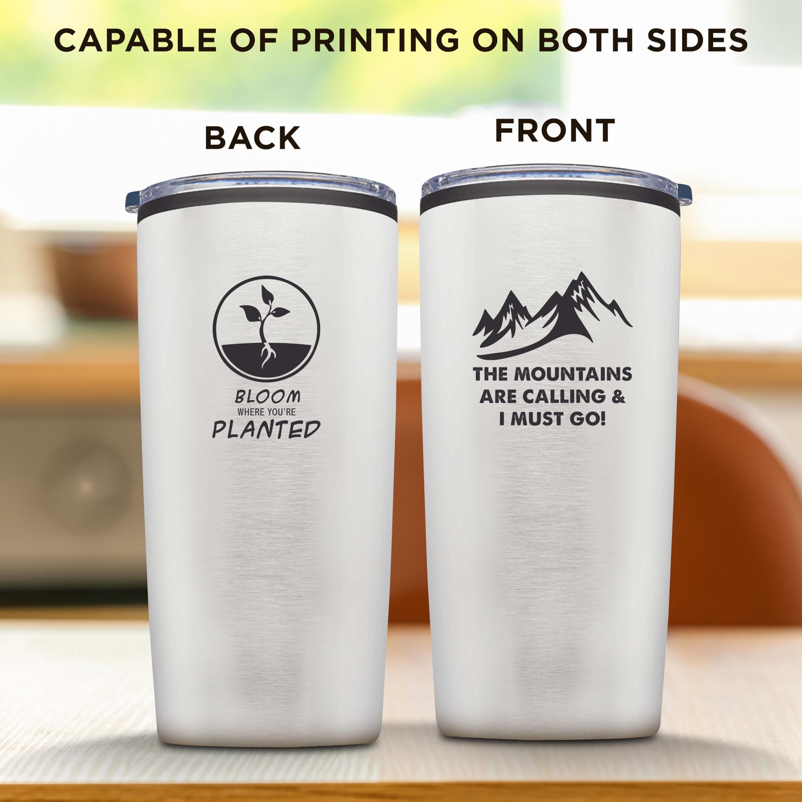 Custom 20 oz Plastic Tumblers Set of 24 - Personalized Bulk Pack with Lids, Insulated Ice Coffee Cup, Silver Travel Tumbler for Office, Party, and Outdoor Use