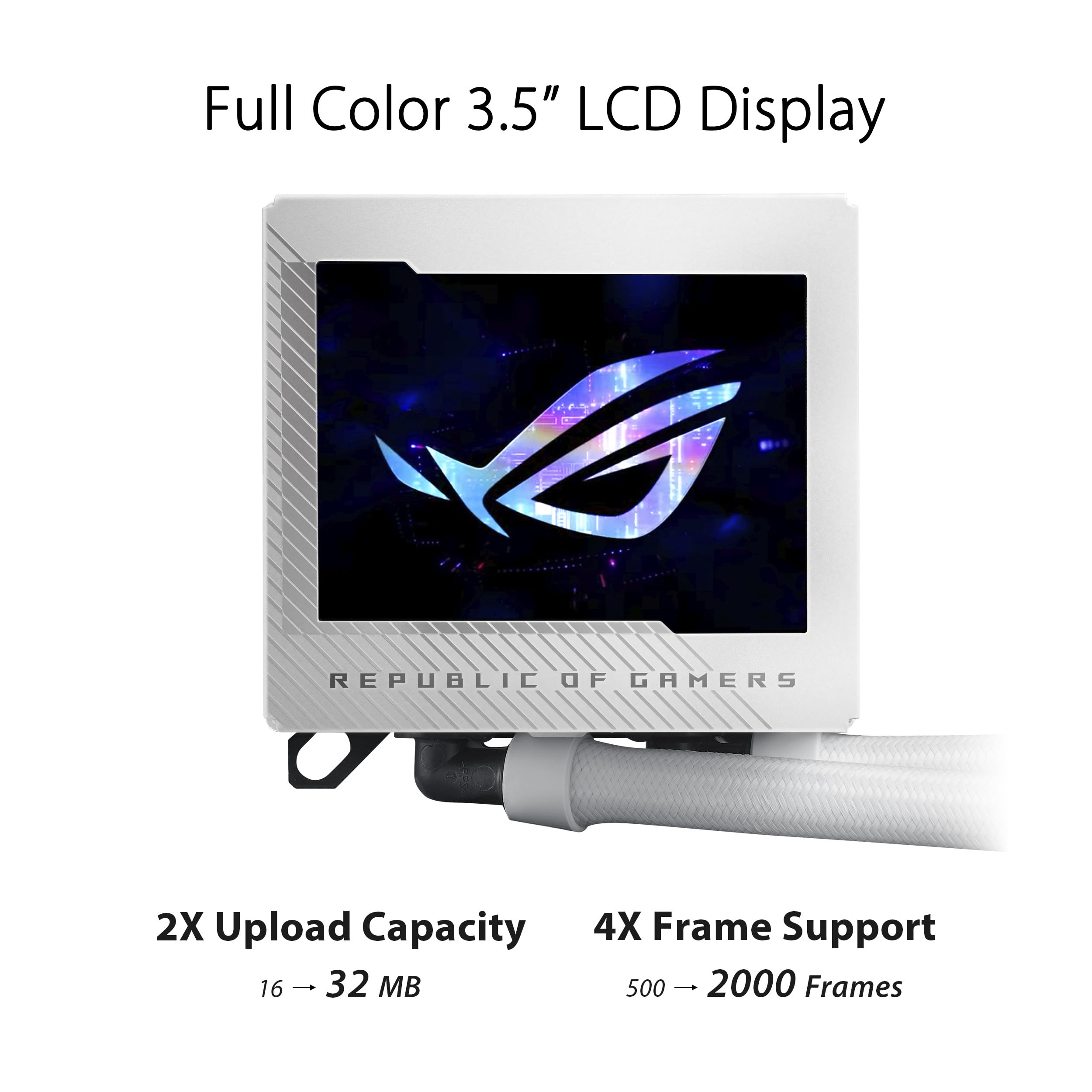 ASUS ROG Ryujin III 360 ARGB White AIO Liquid CPU Cooler - 360mm Radiator, 8th Gen Asetek Pump, 3x 120mm Magnetic ARGB Fans (Daisy Chain), 3.5