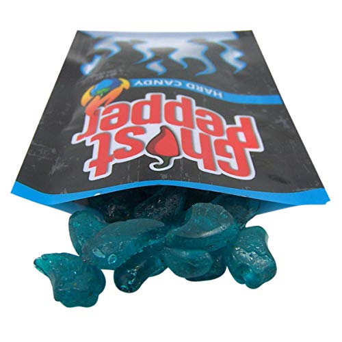 Spicy Ghost Pepper Cherry Flavored Hard Candy - 1.5oz Blue Raspberry Hot Candy - Perfect for Parties, Gifts & Prank Challenges