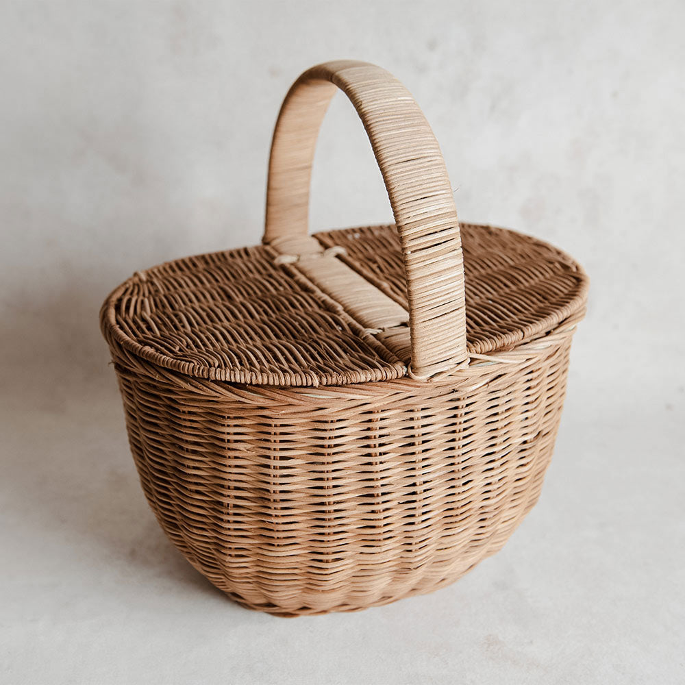 Natural Rattan Ripley Basket - Handwoven Storage Basket for Home Organization, Laundry, Toys & Blankets | Perfect for Living Room, Bedroom & Nursery Decor
