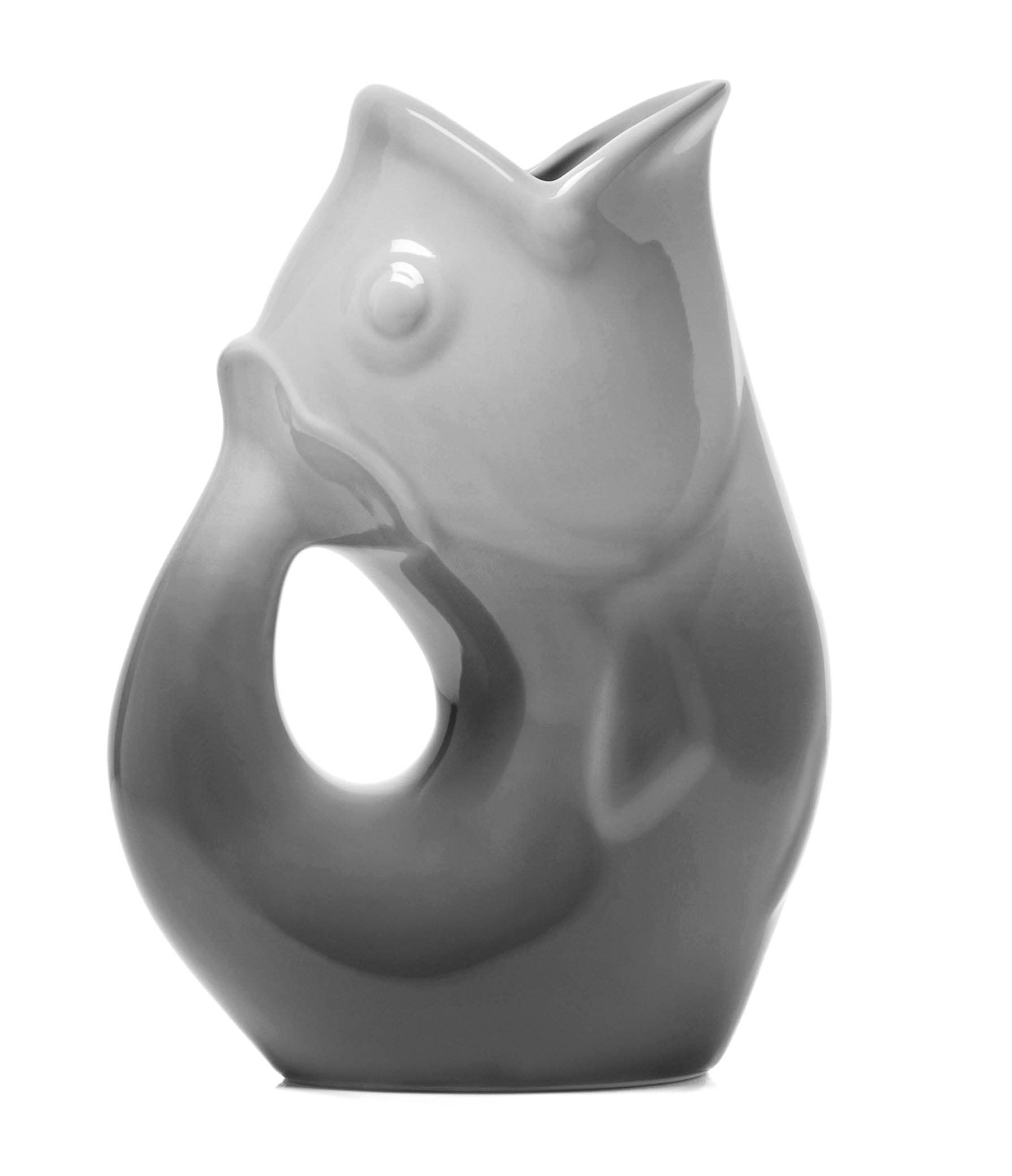 Ombre Grey Ceramic Gurgle Pot - 42oz Gurgling Pitcher for Water, Juice & Beverages - Unique Decorative Drink Dispenser for Parties, Kitchen & Home Decor