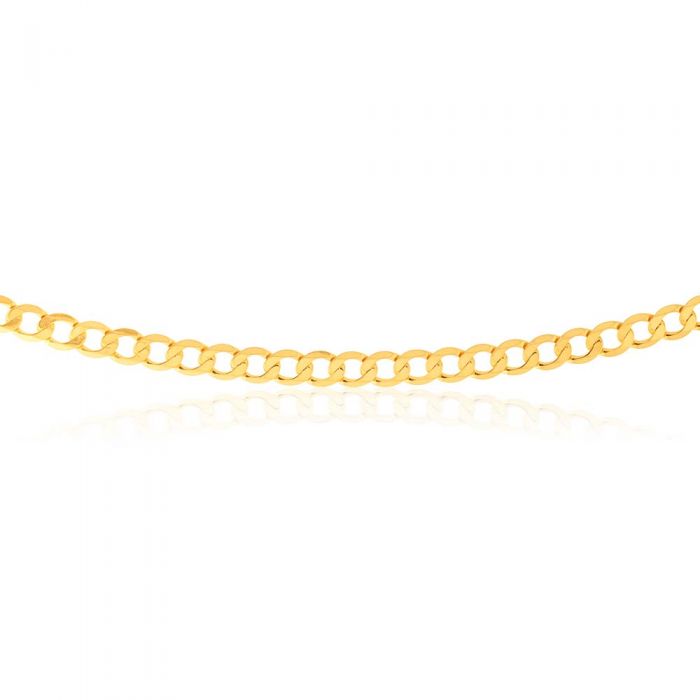 9ct Yellow Gold 55cm Curb Chain Necklace for Men & Women - Durable & Stylish Jewelry for Everyday Wear, Gifts & Special Occasions