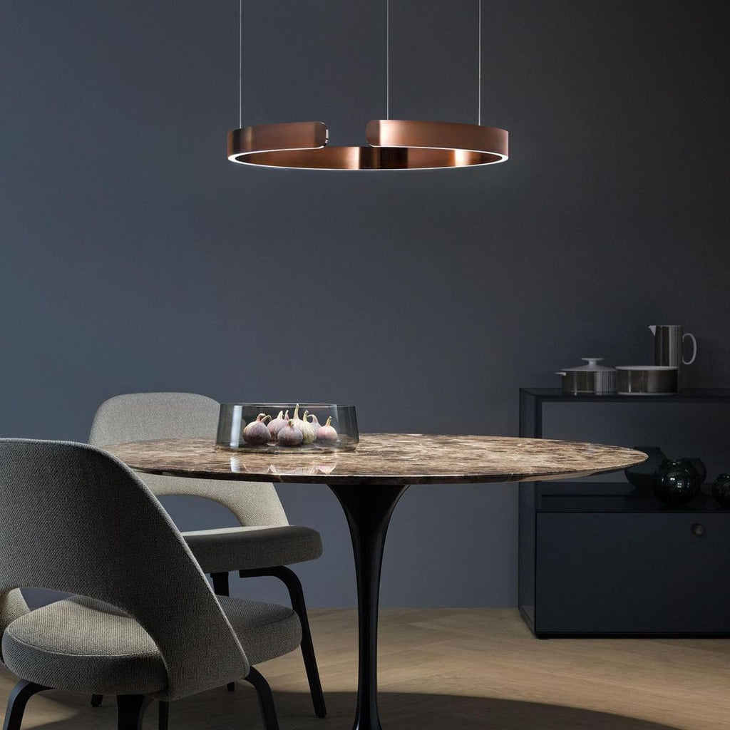 Modern Circular Chandelier - Elegant Round Ceiling Light Fixture for Dining Room, Living Room & Bedroom | Perfect for Home Decor & Interior Design