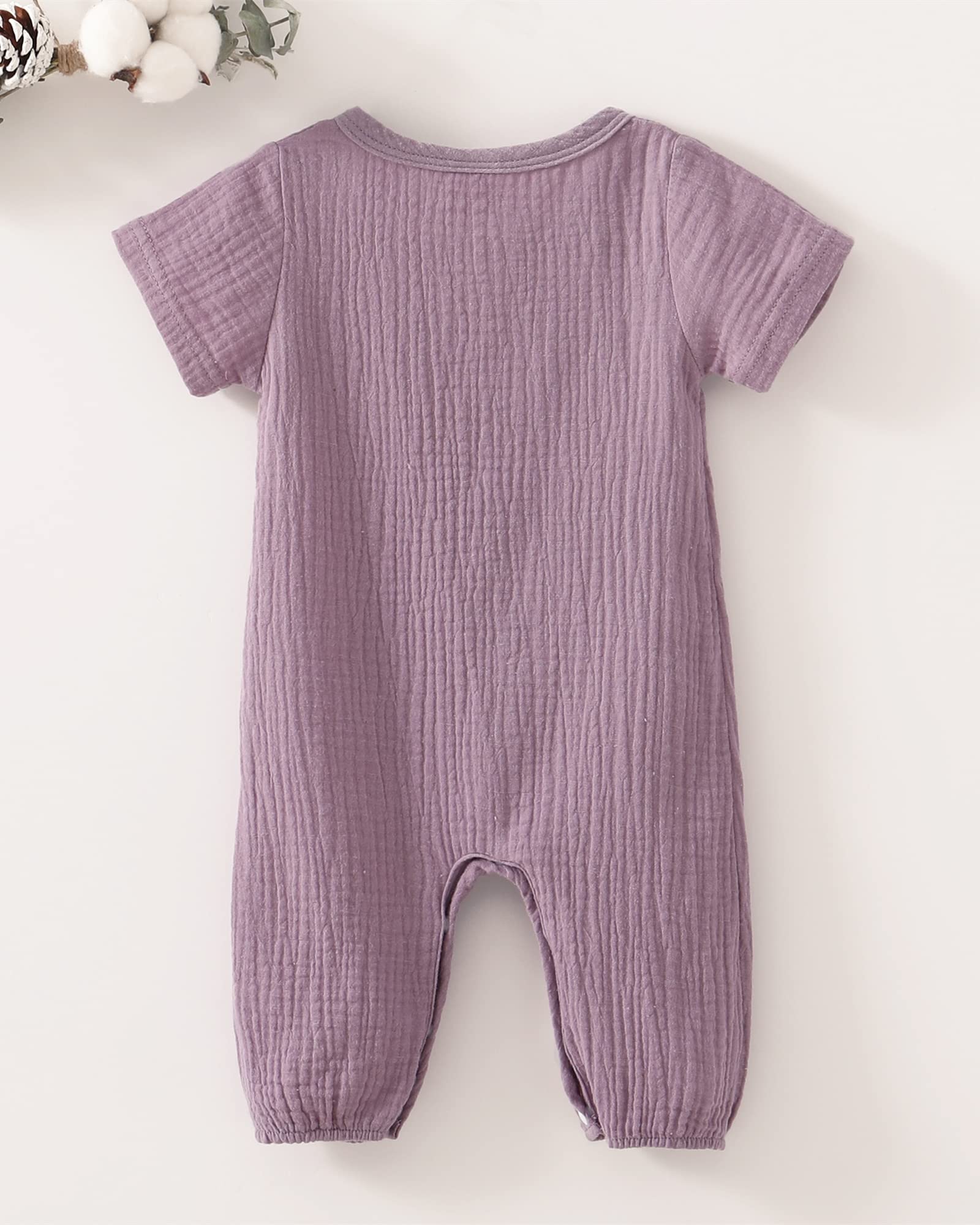 Adorable Newborn Baby Girl Summer Outfits - Soft Short Sleeve Romper Jumpsuit & Bodysuit Set | Perfect for Photoshoots, Playdates & Warm Weather Comfort