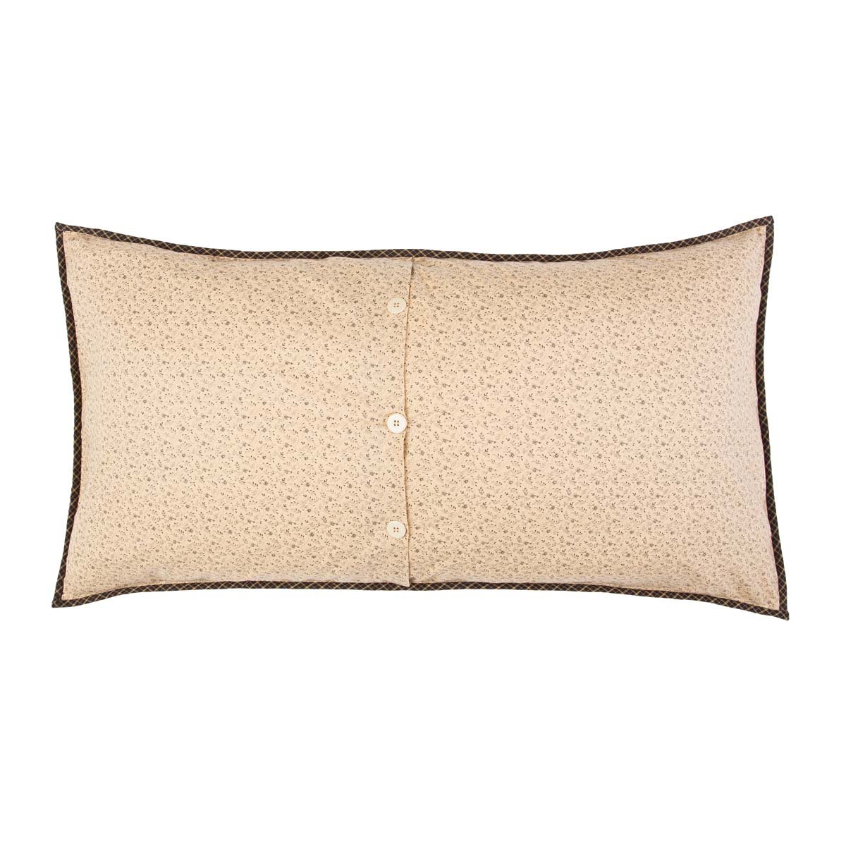 VHC Brands Kettle Grove King Sham 21x37 Inch Primitive Country Patchwork Quilted Pillow Sham - Black and Cream Farmhouse Decor for Bedroom, Living Room, and Rustic Home Styling