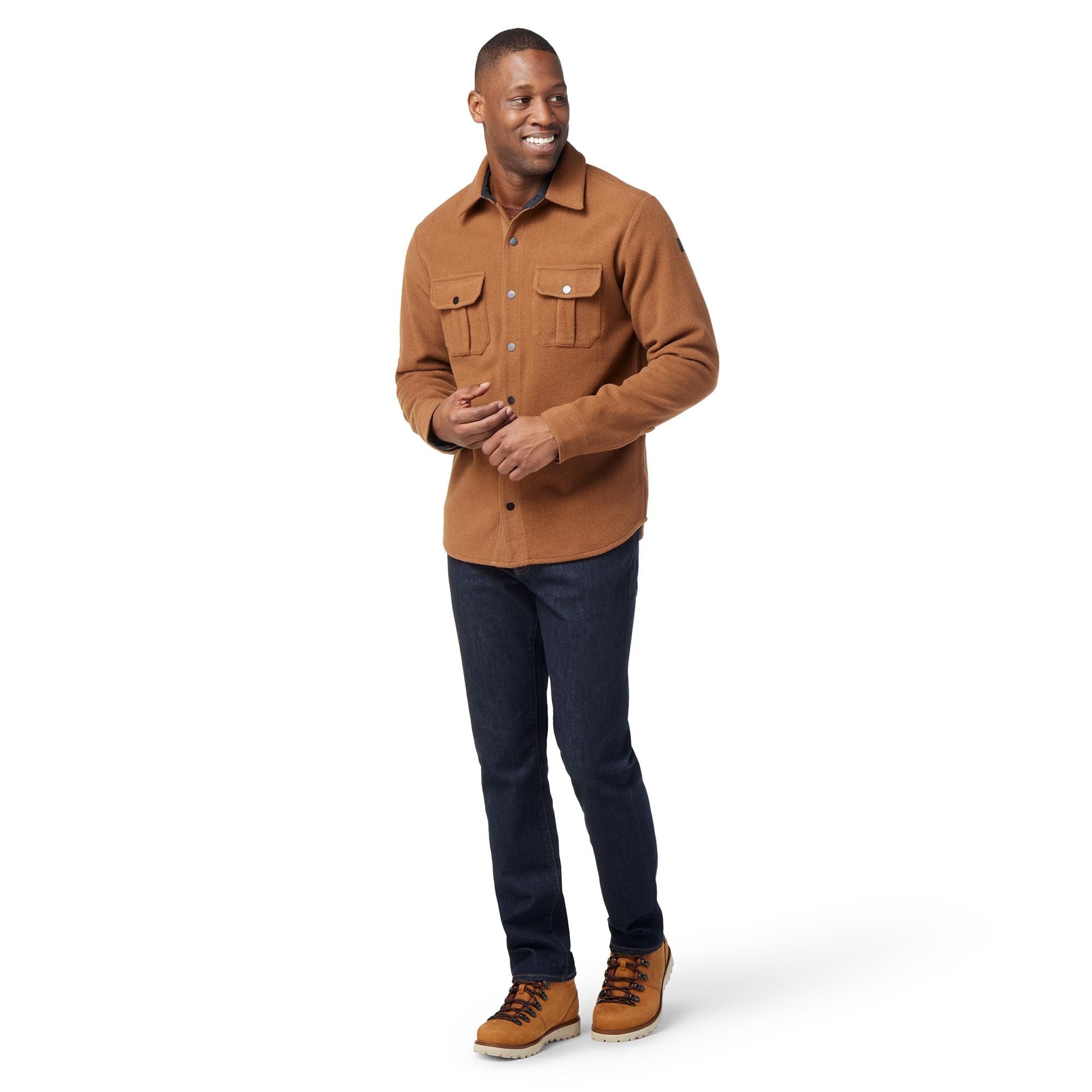 Men's Anchor Line Shirt Jacket - Lightweight Casual Button-Up Shirt Jacket for Outdoor & Travel | SW000122 | Perfect for Hiking, Camping and Everyday Wear