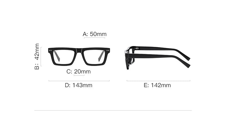 CCspace Unisex Full Rim Square TR90 Titanium Eyeglasses Frame 57176 - Lightweight & Durable Glasses for Work, Reading & Everyday Wear