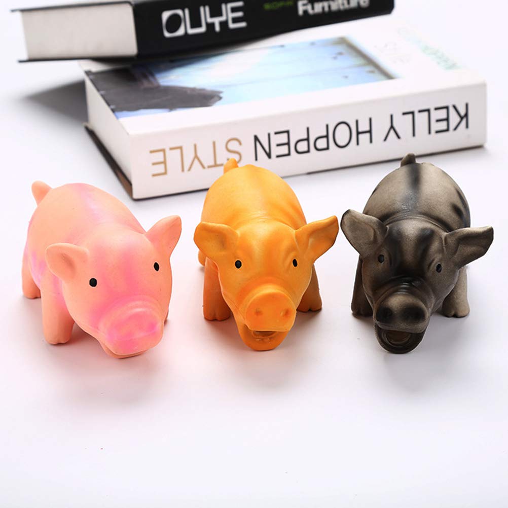Baluue 2pcs Dog Chew Toys for Small Puppies - Squeaky Pig Toy for Teething & Playtime