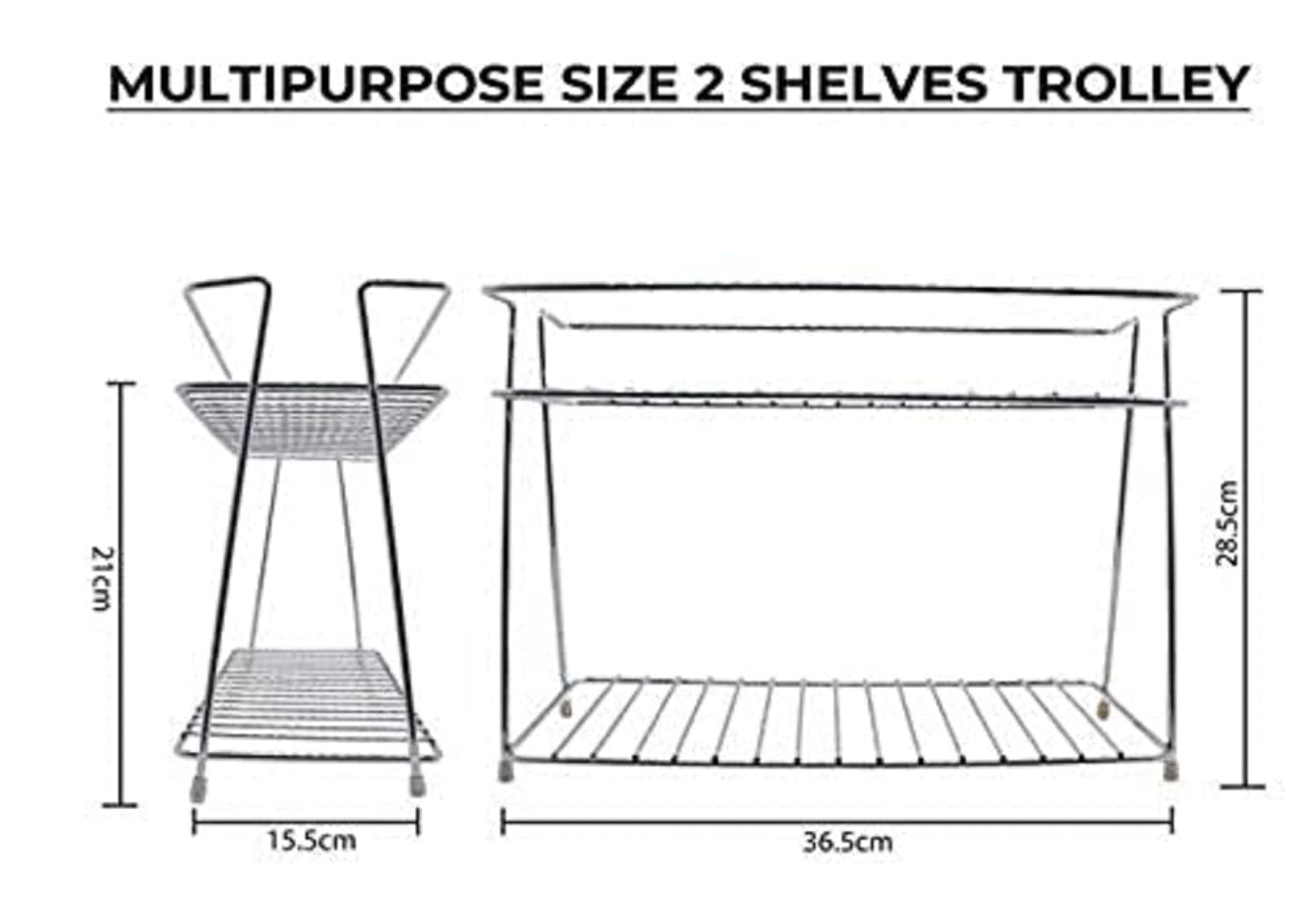 Stainless Steel Kitchen Rack 2-Tier Organizer, Countertop Corner Storage Shelf for Spices, Utensils, and Cookware, Space-Saving Kitchen Solution (33x15x26cm, Silver)