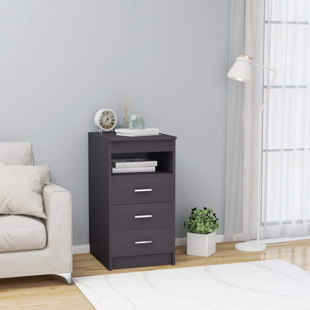 Multipurpose Storage Cabinet with Drawers - 15.7x19.7x29.9 Inch Gray Standing Side Cupboard for Living Room, Bedroom, Hallway & Bathroom - Organize Home Office, Entryway, Laundry Room & Closet Storage Solutions