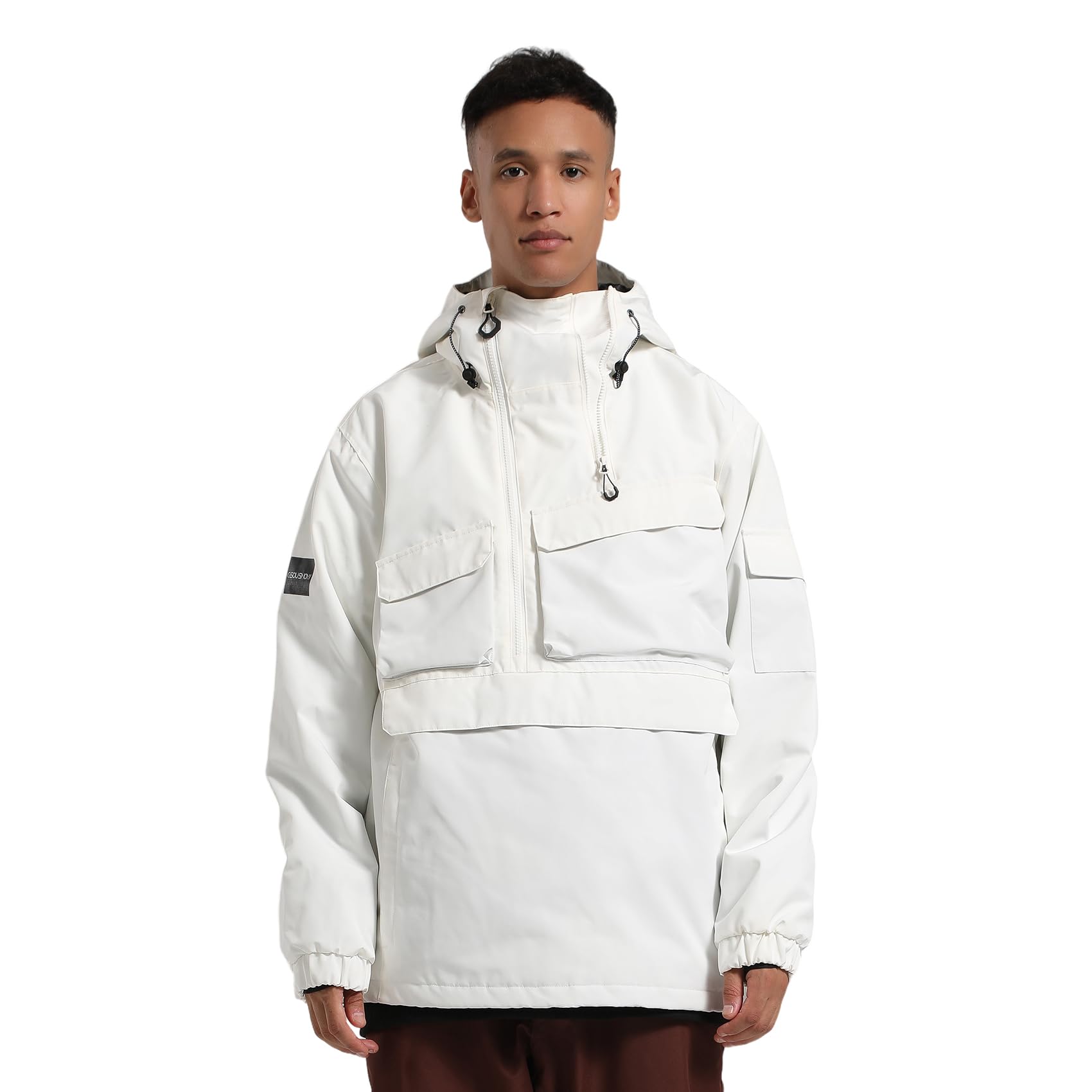 GSOU SNOW Men's Waterproof Ski Jacket - Windproof Snowboard Coat with Hood for Winter Sports & Outdoor Activities | Ideal for Skiing, Snowboarding & Cold Weather Adventures