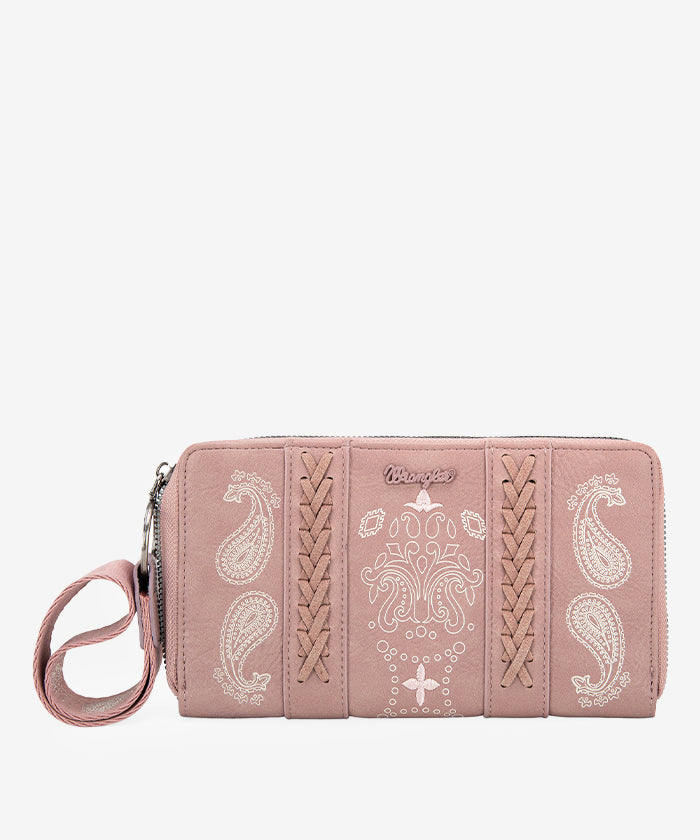 Wrangler Bandana Whipstitch Wristlet Purse - Stylish Western Crossbody Bag for Women, Perfect for Concerts, Festivals & Everyday Use