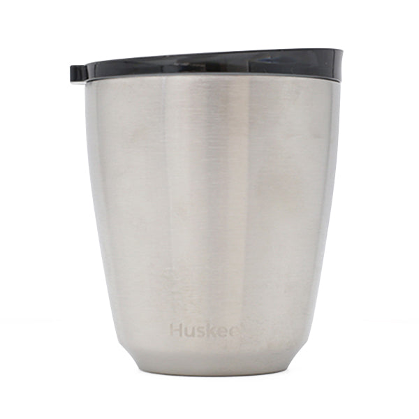 Huskee Stainless Steel Reusable Coffee Cup with Lid - Insulated Travel Mug for Hot & Cold Drinks, Perfect for Office, Camping, and Commuting