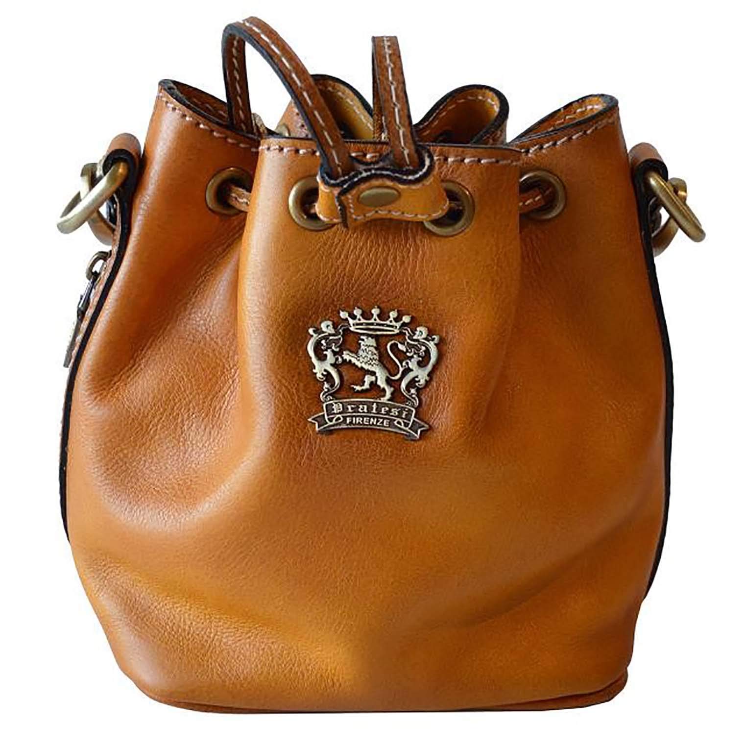 Pratesi Sorano Small Shoulder Bag - B501/15 Bruce (Cognac) | Genuine Leather Crossbody Purse for Women | Perfect for Work, Travel & Everyday Use