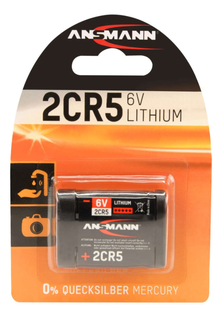 Ansmann 2CR5 Lithium Battery - 6V High Performance Camera Battery for Canon EOS 1N, EOS 1V & Other Digital Cameras - Perfect for Photography, Professional Shoots & Outdoor Adventures
