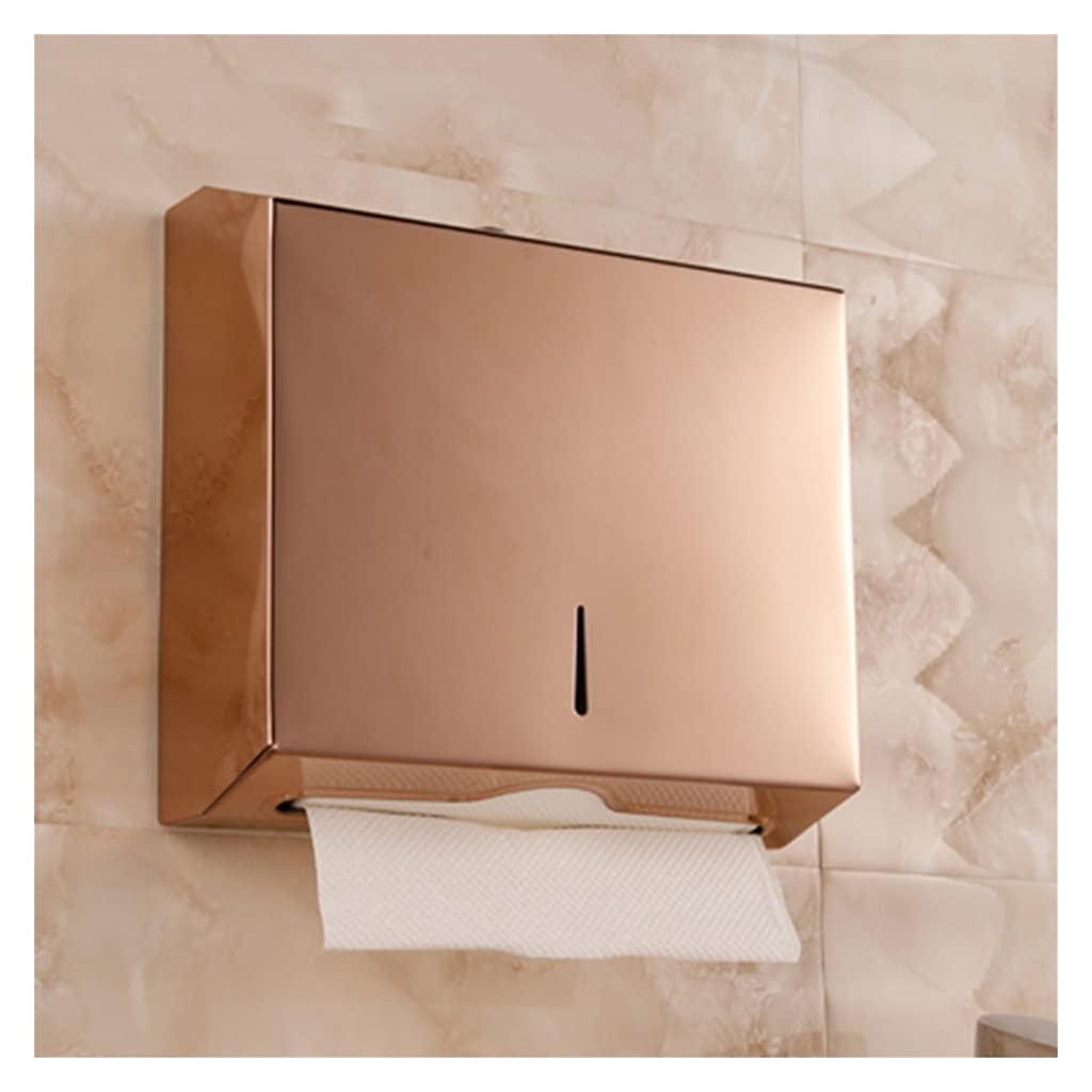 Stainless Steel Wall-Mounted Tissue Box & Paper Towel Dispenser - Bathroom, Hotel, Kitchen, Office Organizer (Natural Color) | Space-Saving Home & Commercial Use
