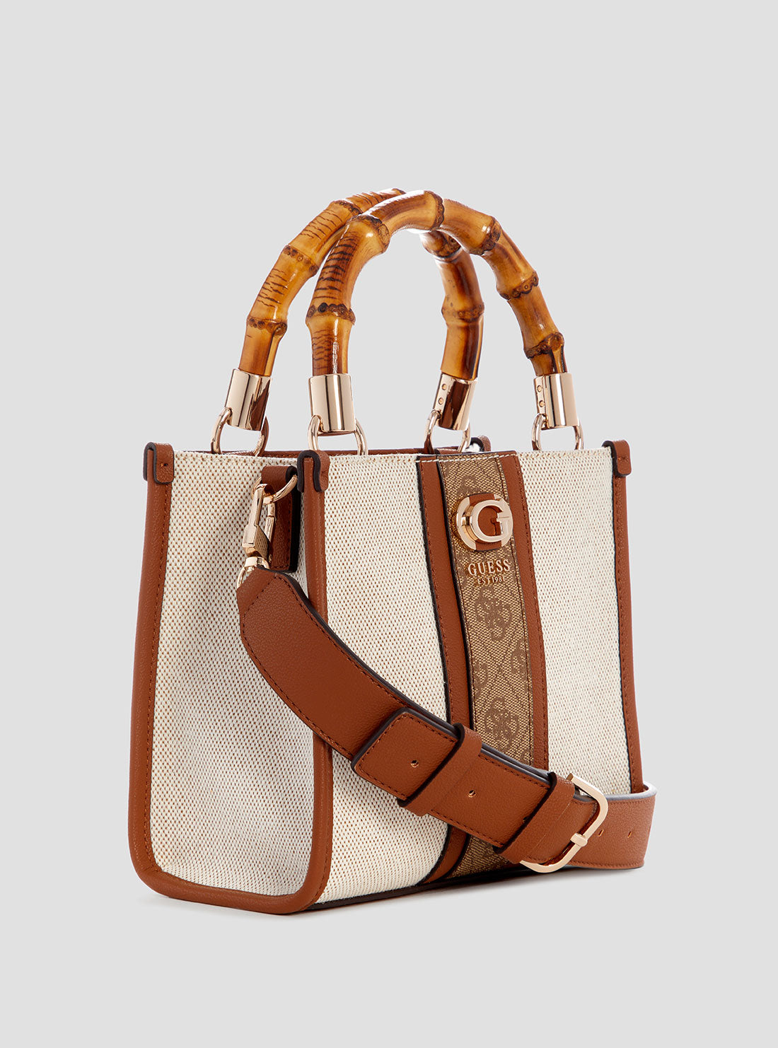 Brown Logo Kerima Bamboo Mini Tote Bag - Eco-Friendly Reusable Shopping Tote for Groceries, Beach, Gym & Daily Use