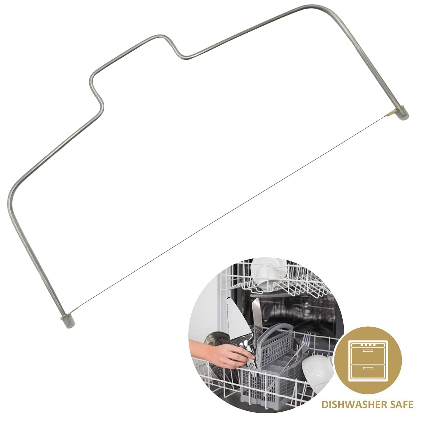 Professional Stainless Steel Cake Slicer & Wire Cutter - Heavy Duty Cake Knife for Soft & Hard Cakes - Extra Wire Included - Perfect for Birthday, Wedding, and Bakery Cake Cutting