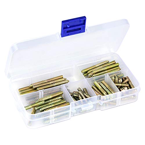 Durable Zinc Plated Furniture Connector Kit - Heavy Duty Dowel Screws for Woodworking, DIY Furniture Repair & Assembly | Perfect for Home Improvement, Workshop & Professional Repair Shops