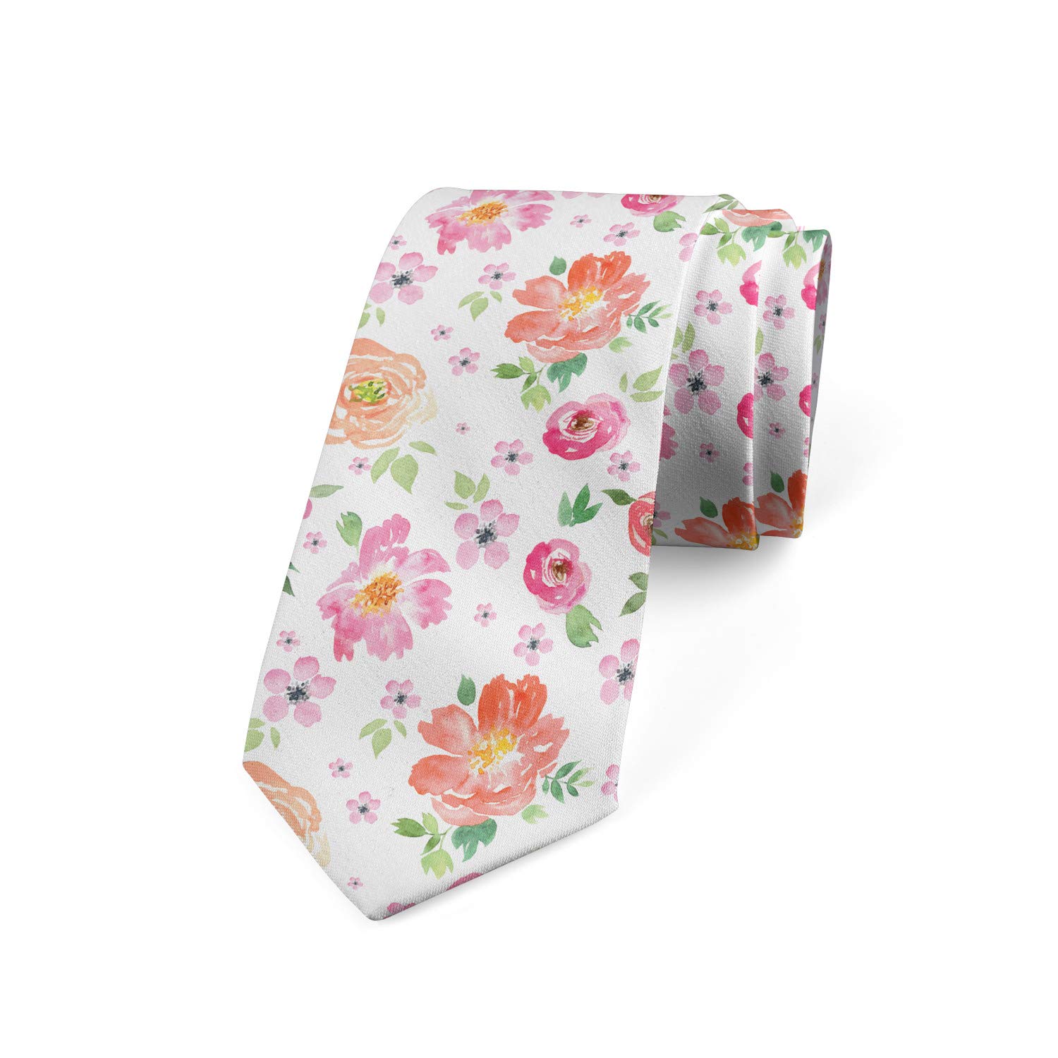Ambesonne Watercolor Meadow Necktie - 3.7