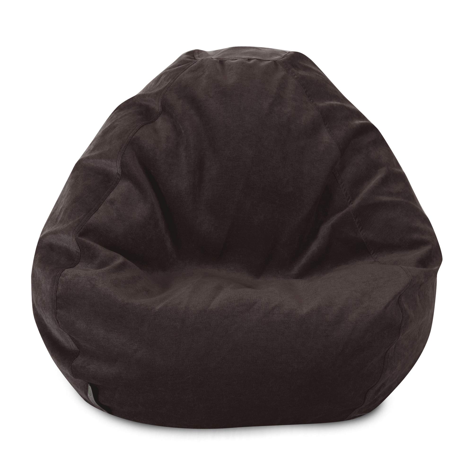 Majestic Home Goods Classic Bean Bag Chair - Extra Large 28x28x22 Inches, Soft & Comfortable Bean Bag for Kids & Adults, Storm Brown - Perfect for Living Room, Bedroom, Game Room & Dorm Relaxation