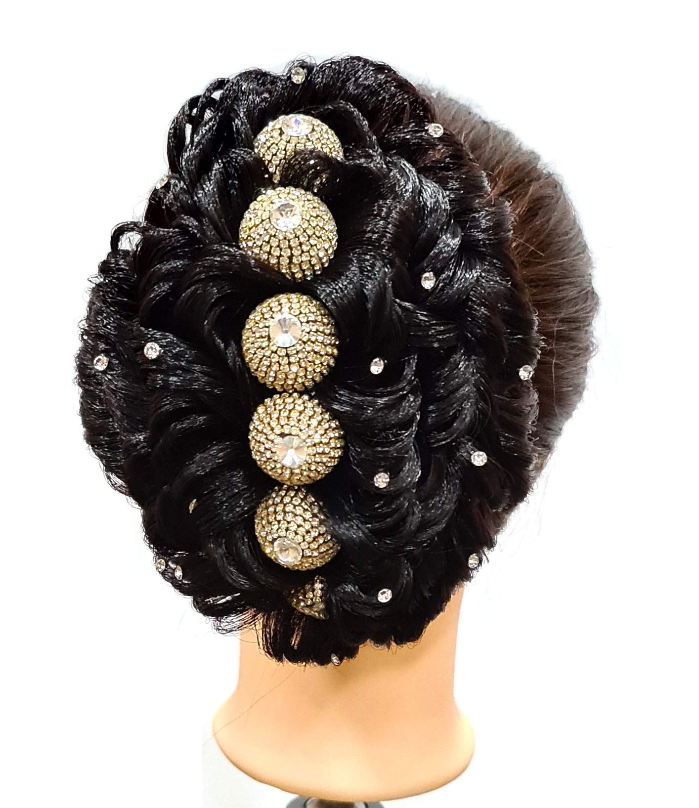 Foreign Holics Synthetic Hair Bun Maker - Hair Donut for Women & Girls - Perfect for Weddings, Prom & Updos (Black)