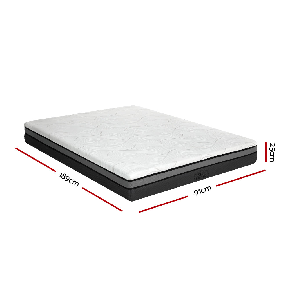Belle Cool Gel Memory Foam Mattress - 10 Inch Thick Single Size Mattress for Back Pain Relief & Pressure Relief - Perfect for Bedroom, Guest Room & Dorm Use