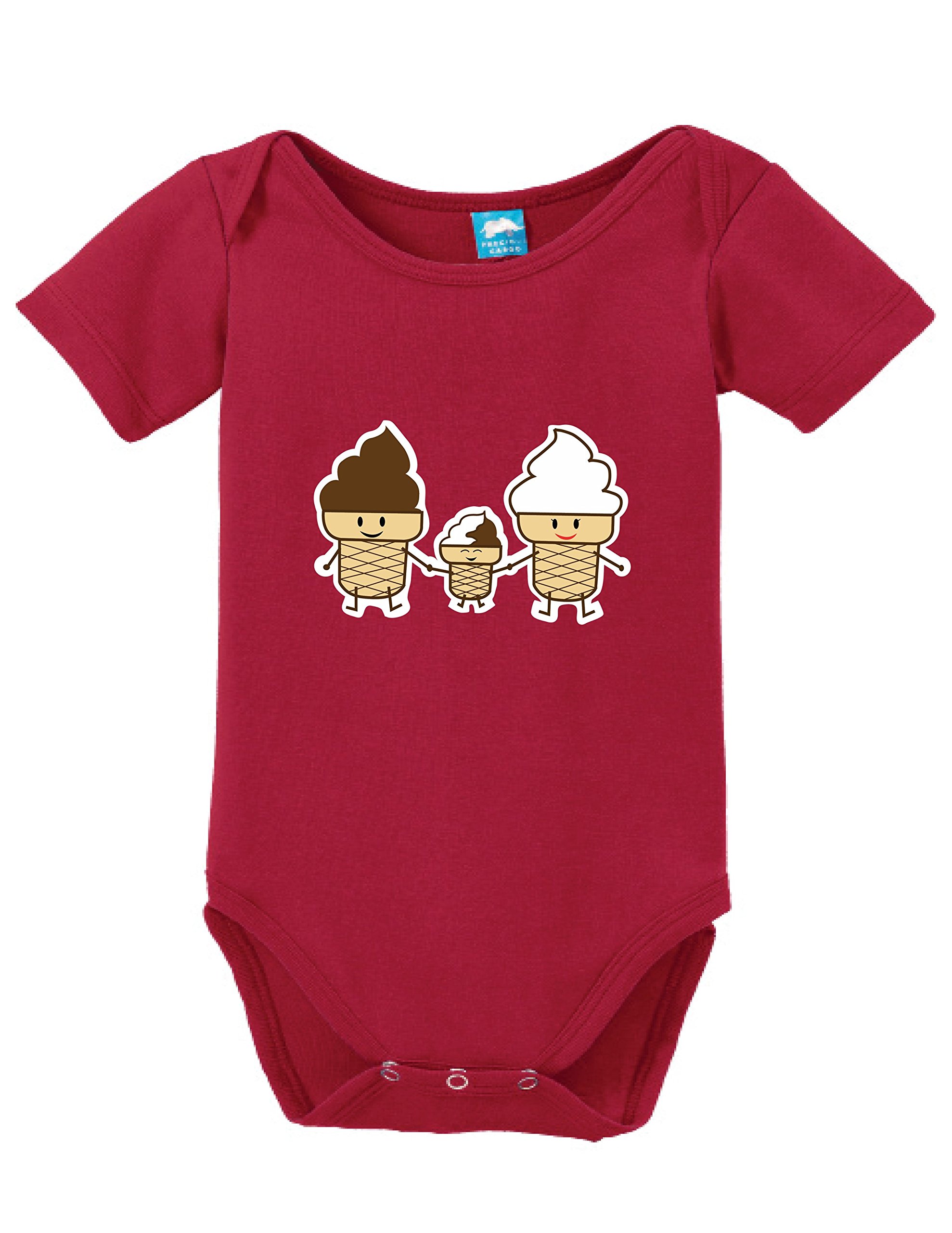 Chocolate Vanilla Printed Infant Bodysuit - Soft Baby Romper for Newborns & Toddlers - Cute Unisex Onesie for Playtime, Photos & Everyday Wear