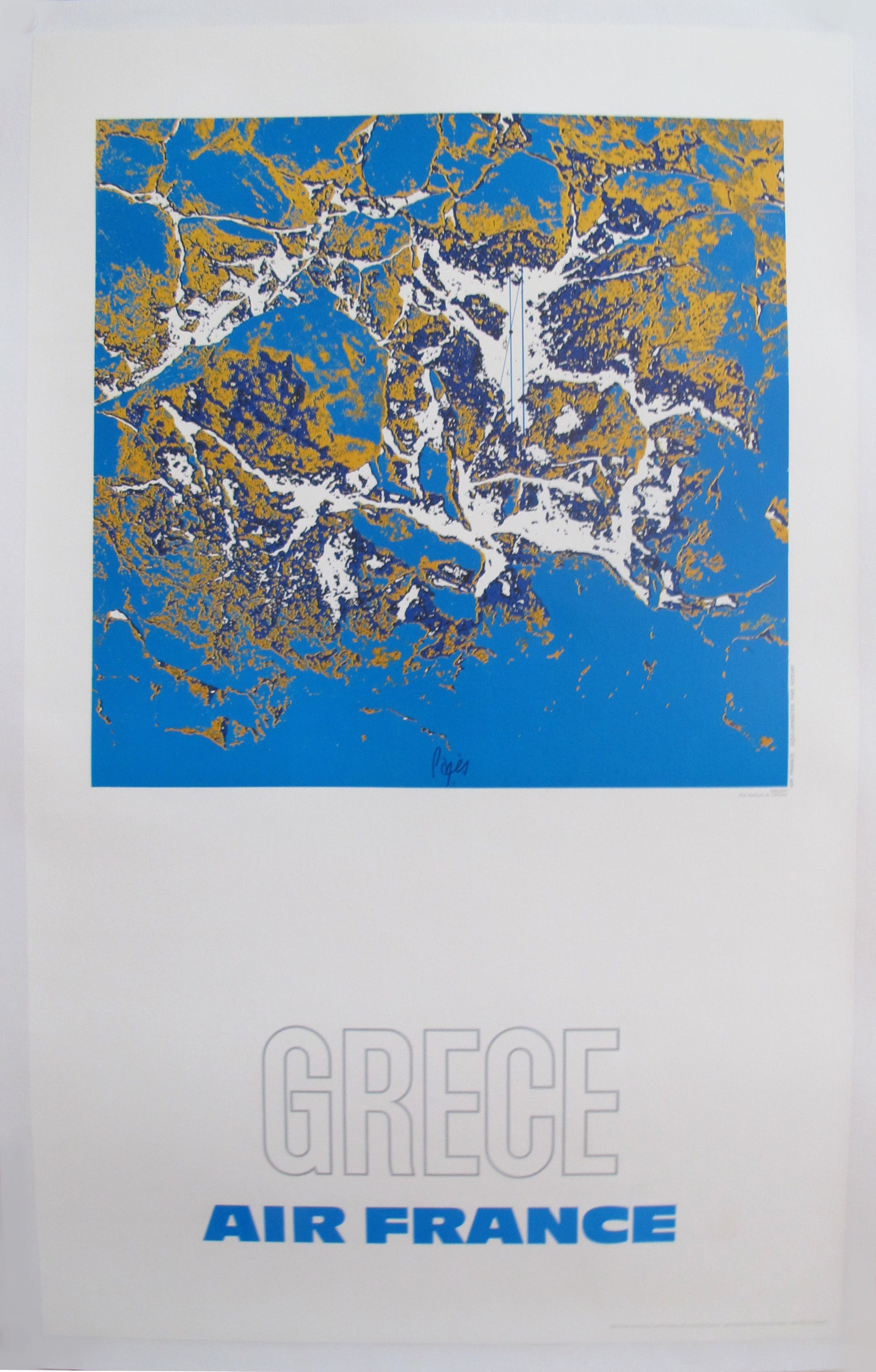 Vintage 1971 Air France Travel Poster - Greece Landscape Art Print for Home & Office Decor | Perfect for Living Room, Bedroom or Gift